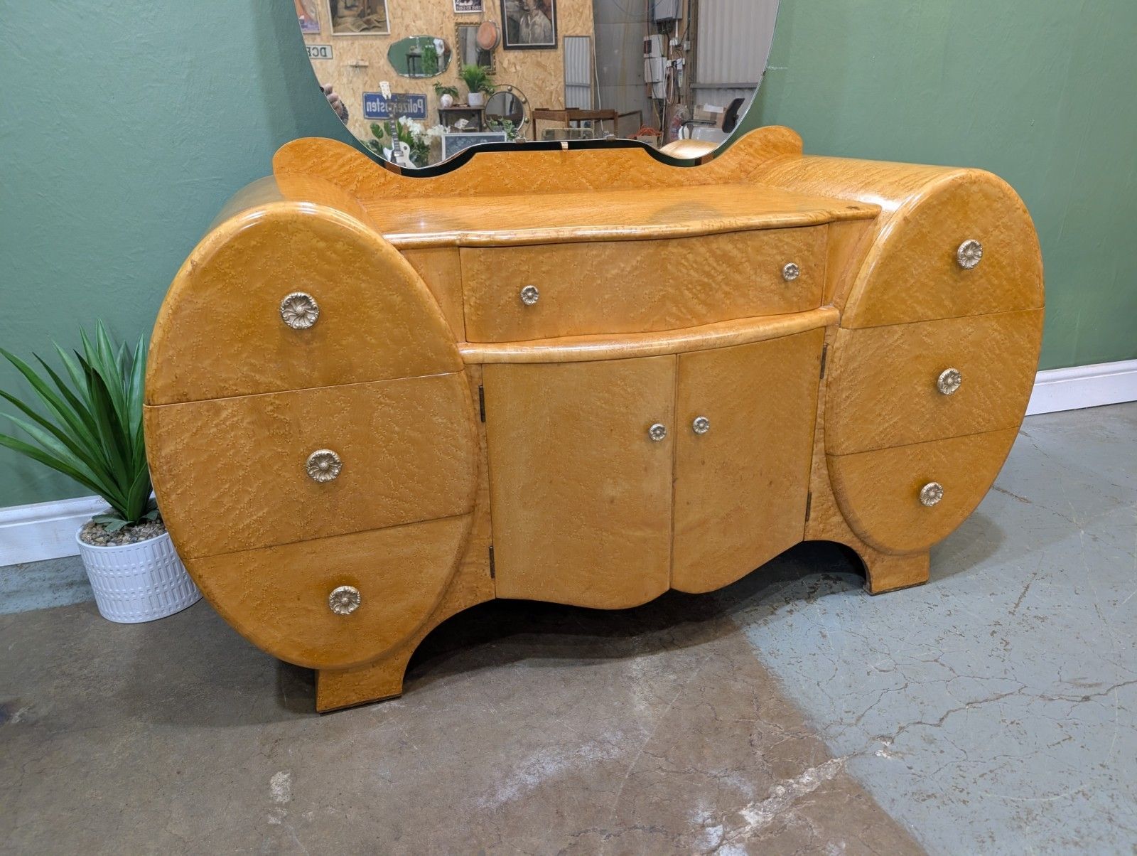 Art Deco Birdseye Maple Dressing Table C.1930s photo furniture
