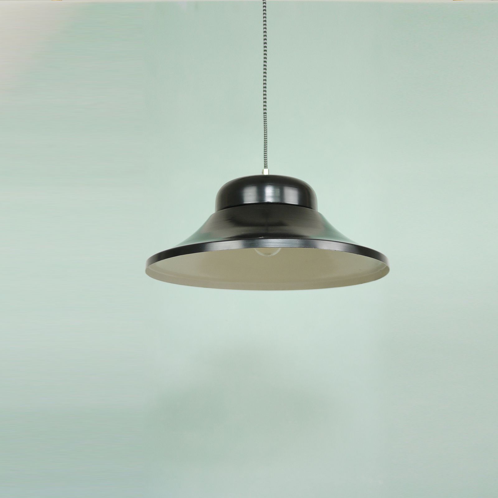 Industrial Black Pendant Light, 1960 Yugoslavia photo 155.0