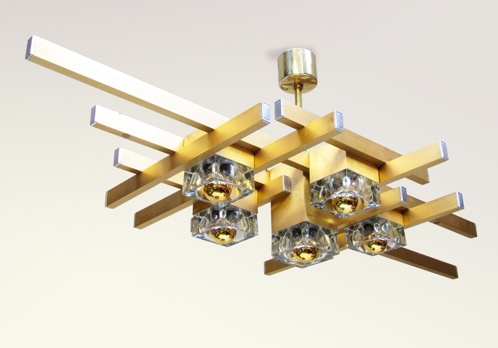 Large 1970s Italian Cubic Chandelier Or Wall Fixture By Gaetano Sciolari photo buy