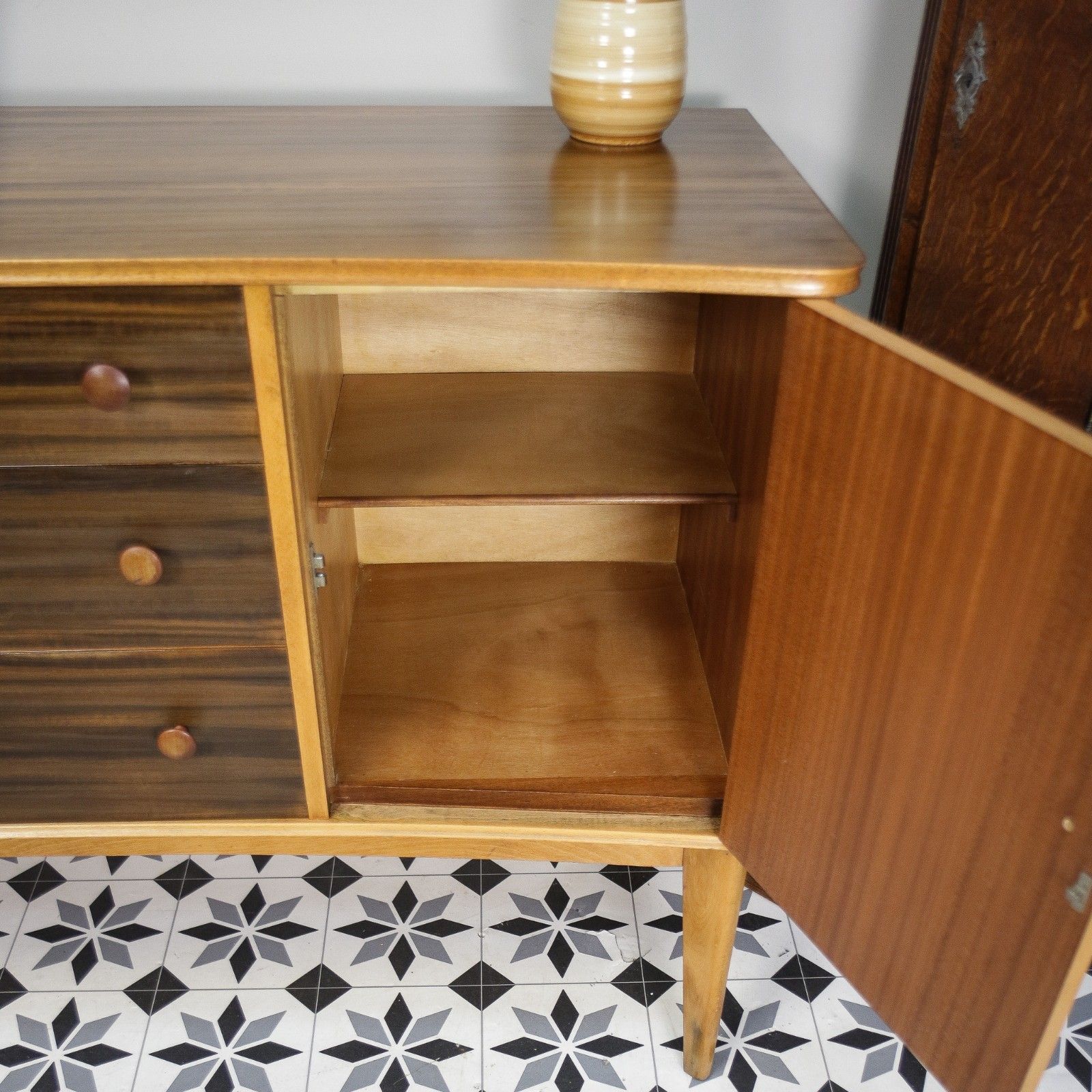 photo buy Teak Sideboard Concave Front In Afromosia And Indian Laurel Mid Century Retro
