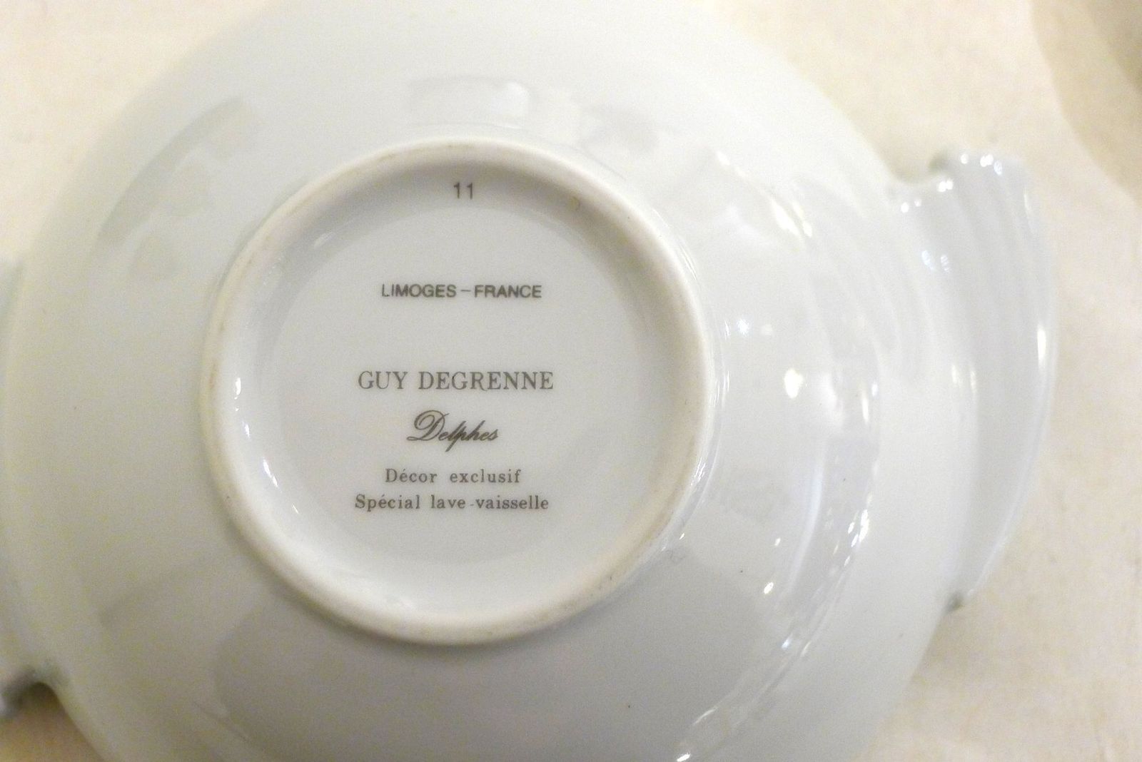Delphes Sugar Bowl In Porcelain By Guy Degrenne For Limoges, France, 1980 photo vintage