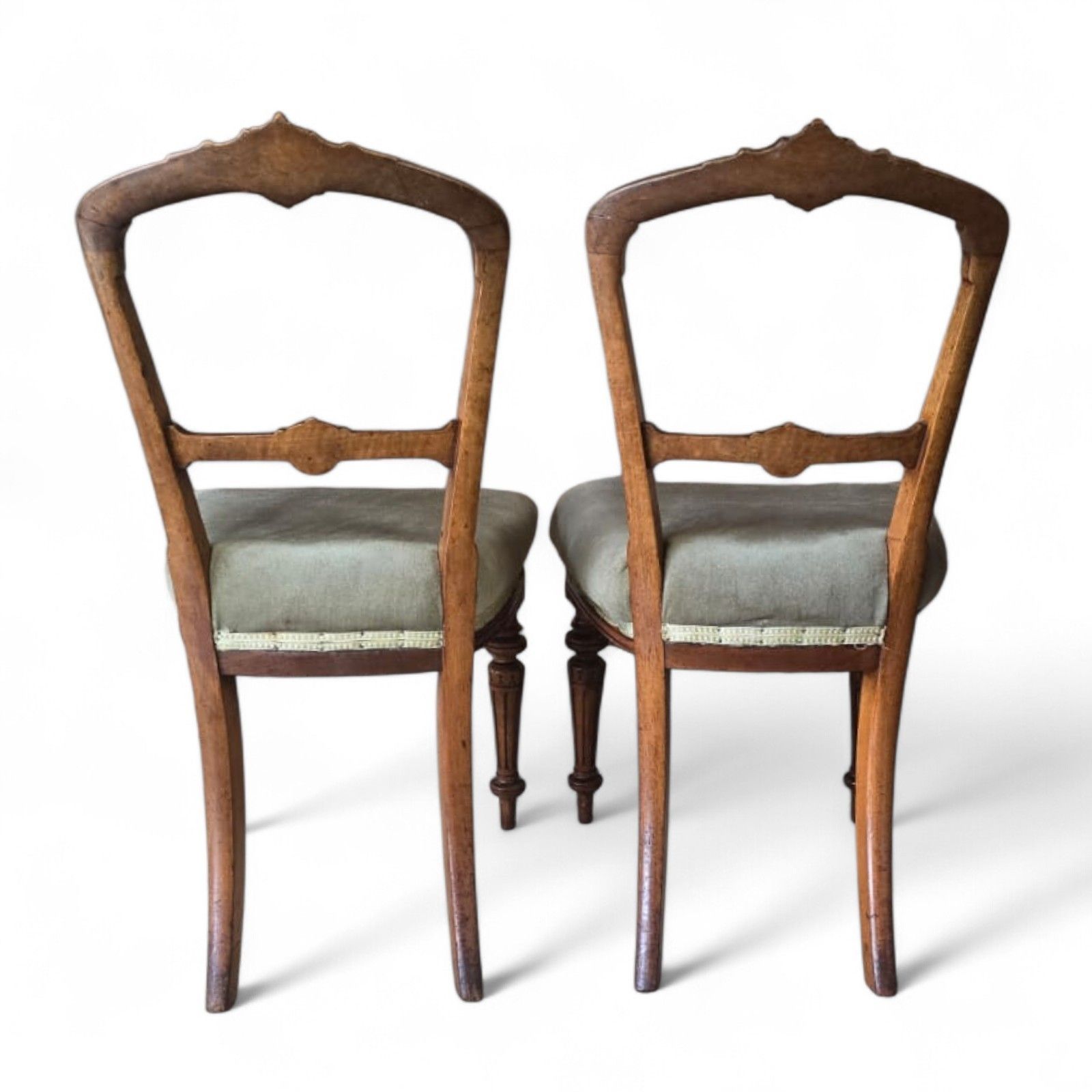 Pair Of Antique Victorian Aesthetic Movement Walnut Dining Chairs C.1880 photo buy