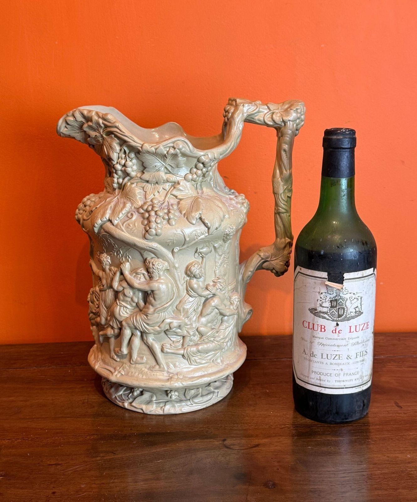 Charles Meigh Buff Coloured Stoneware Bacchanalian Revel Jug photo furniture