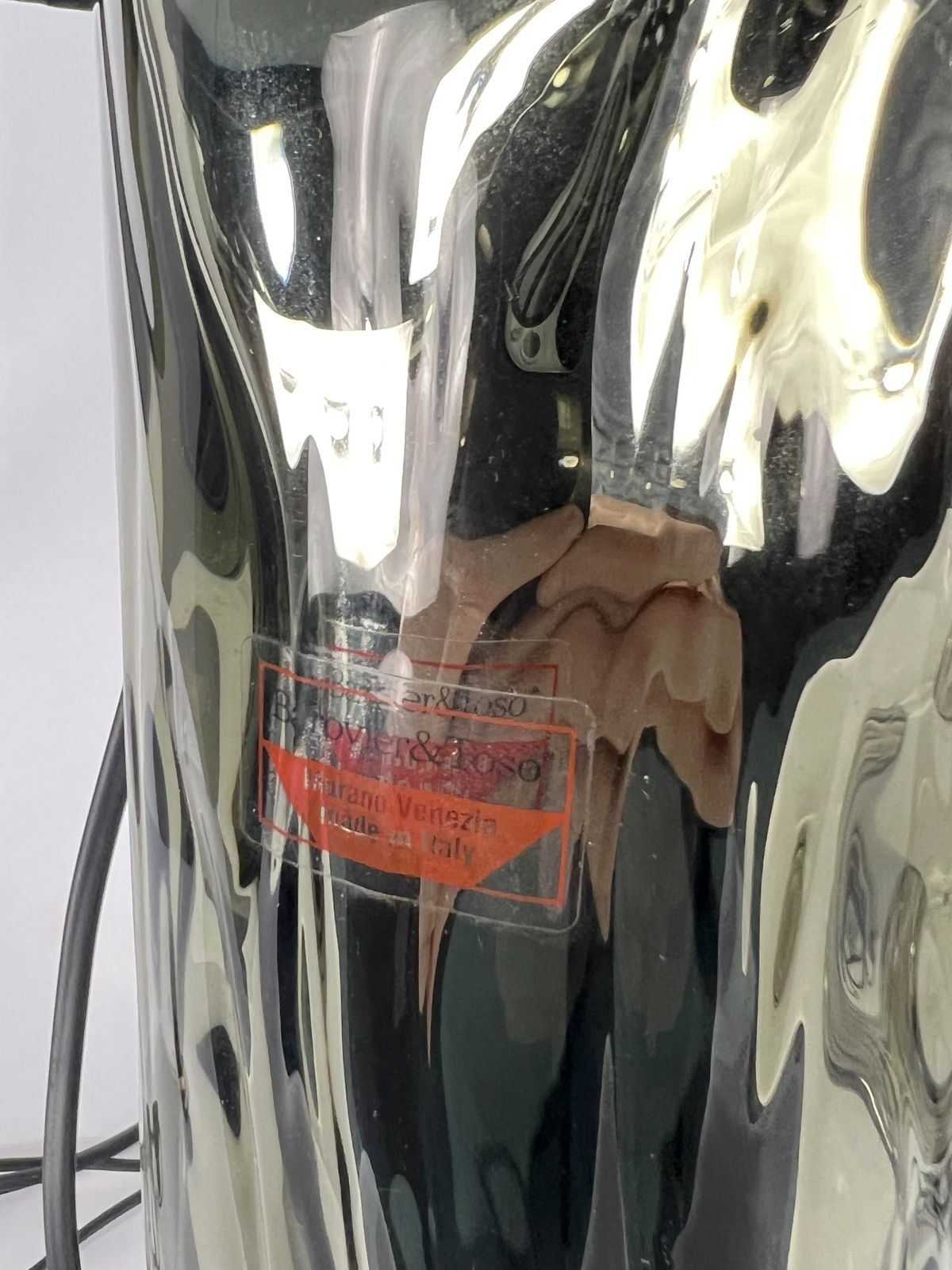 photo for sale Barovier & Toso, Pair Of Murano Glass Table Lamps From 70s. Labeled