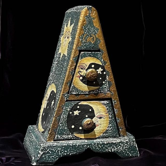 Vintage 90’s Table Top Trinket Drawers Celestial Lunar Sun & Moon
