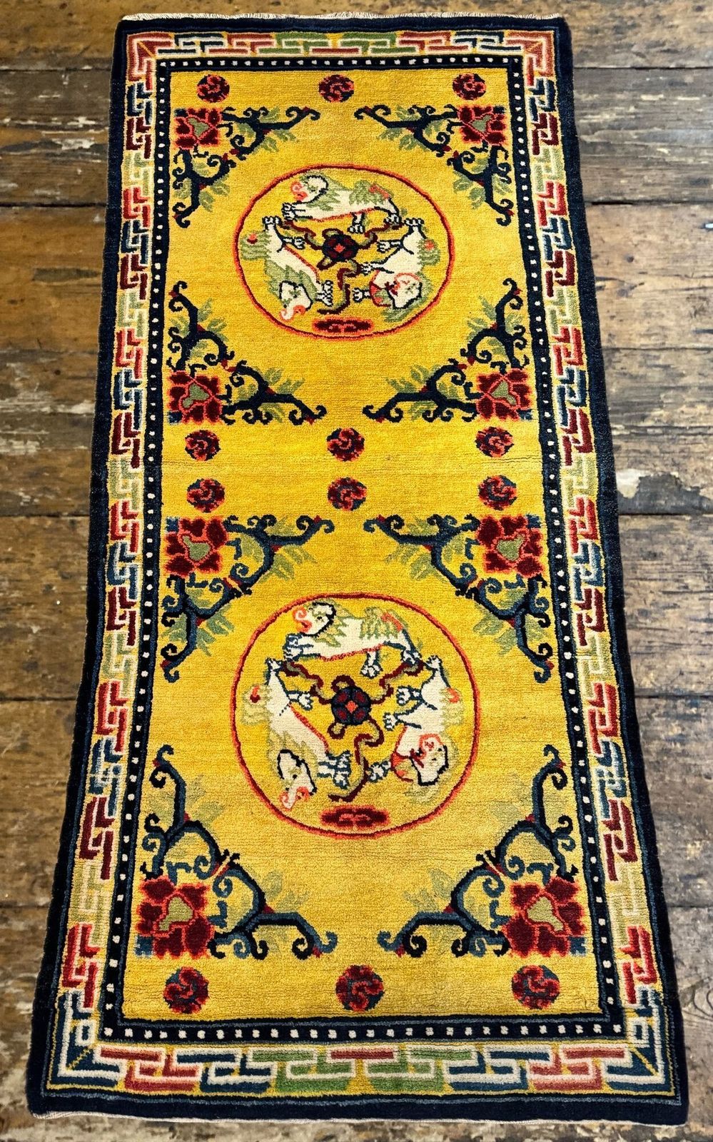 Antique Chinese Ningxia Rug 1.68m X 0.76m photo Textiles
