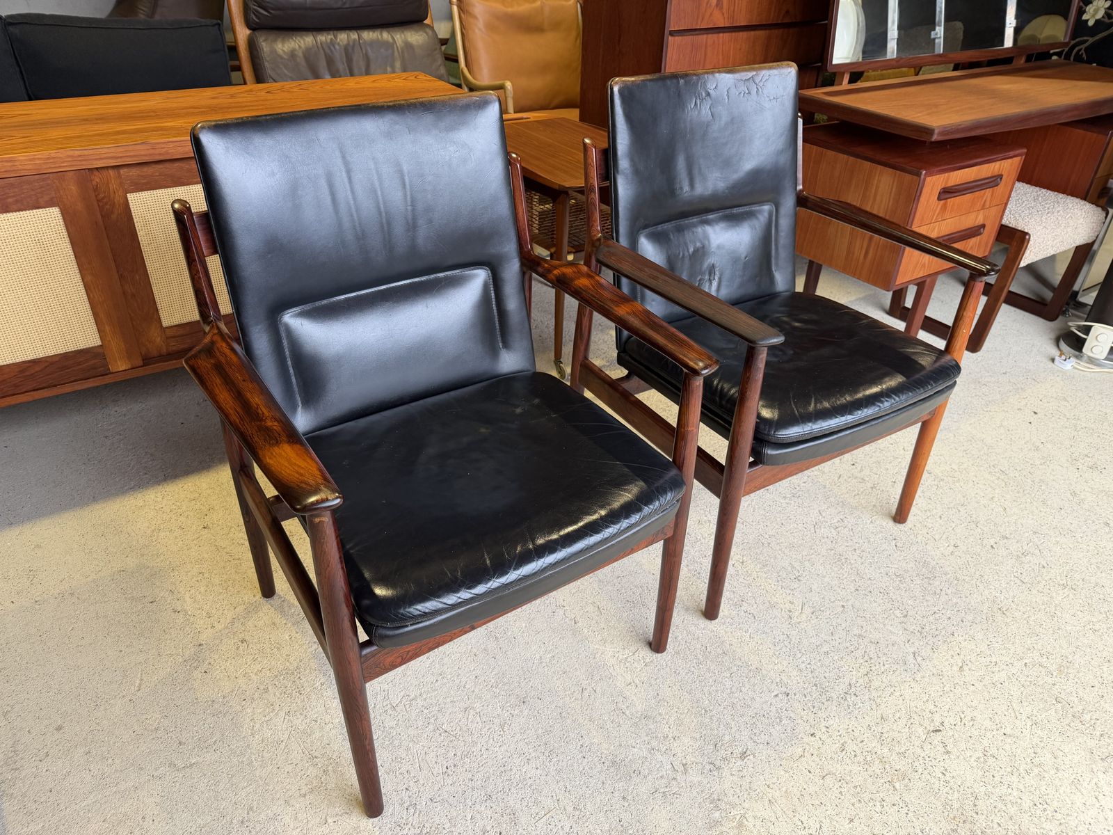 photo for sale Pair Of Danish Rosewood Armchairs Model 341 By Arne Vodder For Sibast Mobler