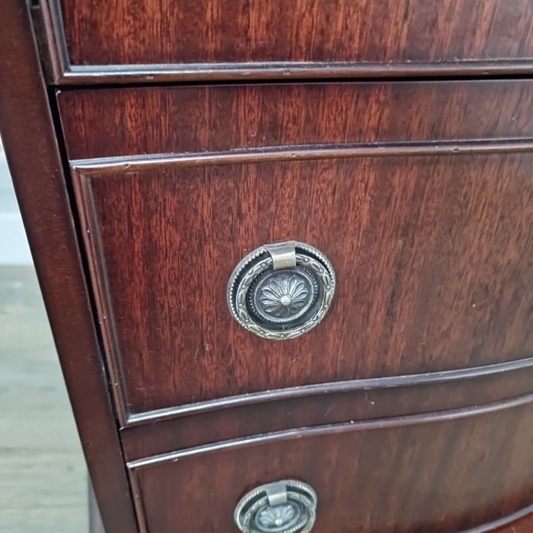 Antique Georgian Style Drawers Reproduction Chest Of 4 Commode Bow Fronted photo vintage