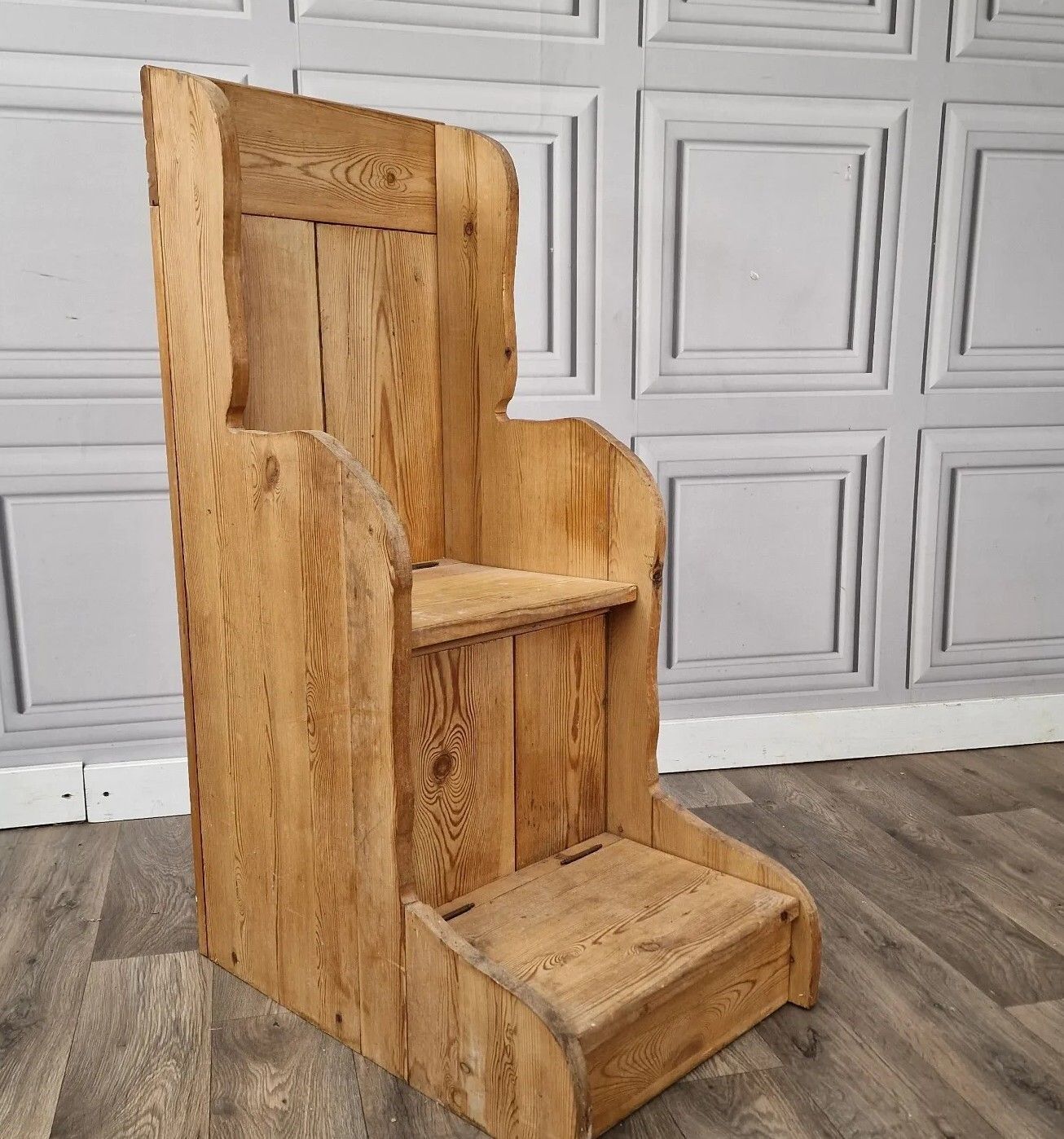 Vintage Shoe Seat Chair Pew Settle Under Storage Hall Country Solid Pine photo furniture