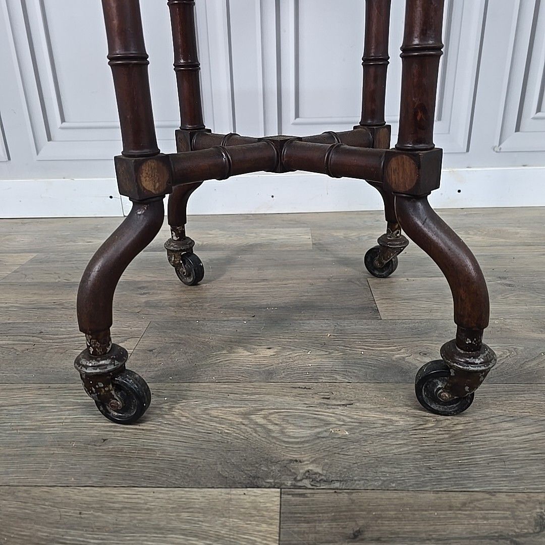 Antique Occasional Games Table Wooden Turned John Taylor Edinburgh On Castors photo Furniture
