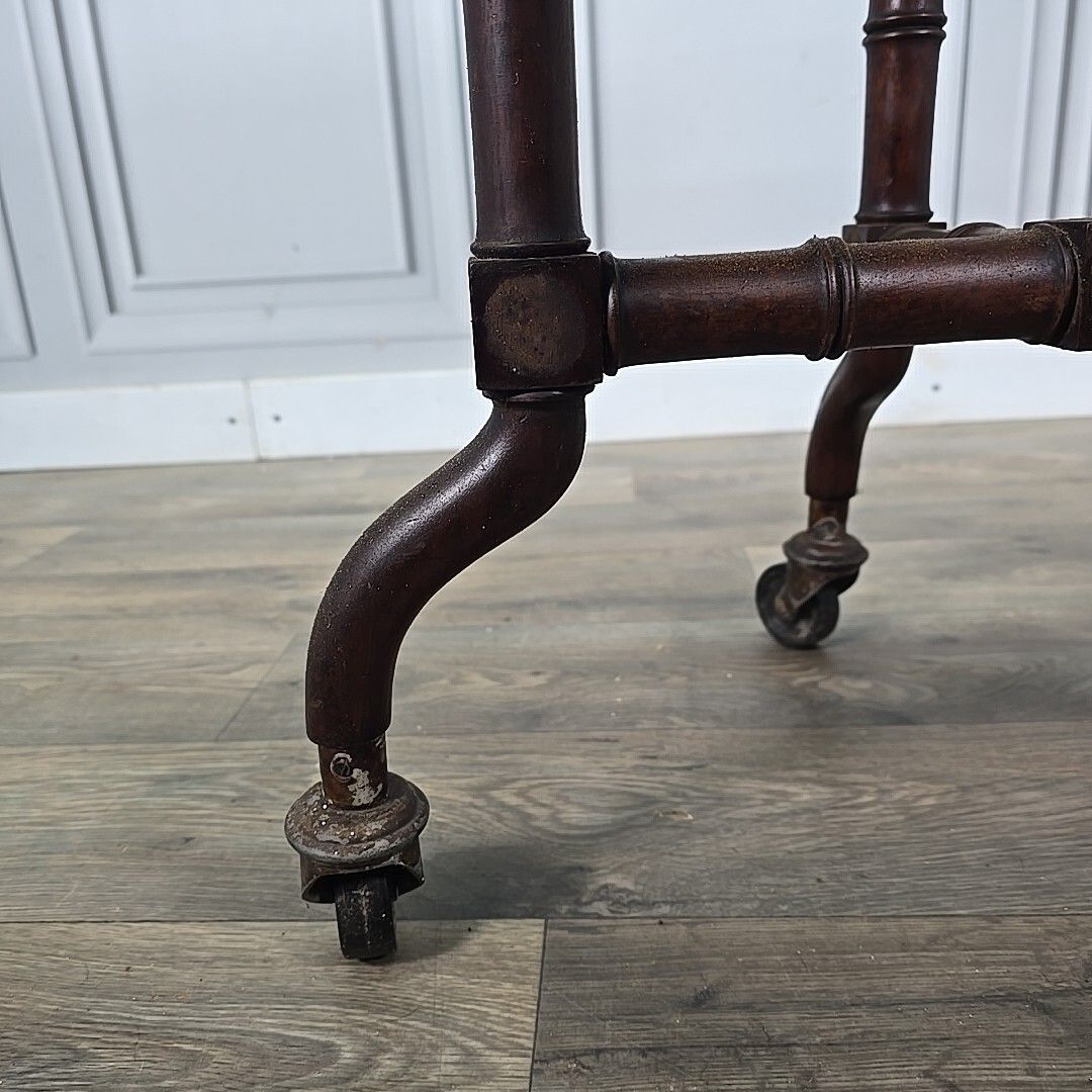 Furniture Antique Occasional Games Table Wooden Turned John Taylor Edinburgh On Castors photo