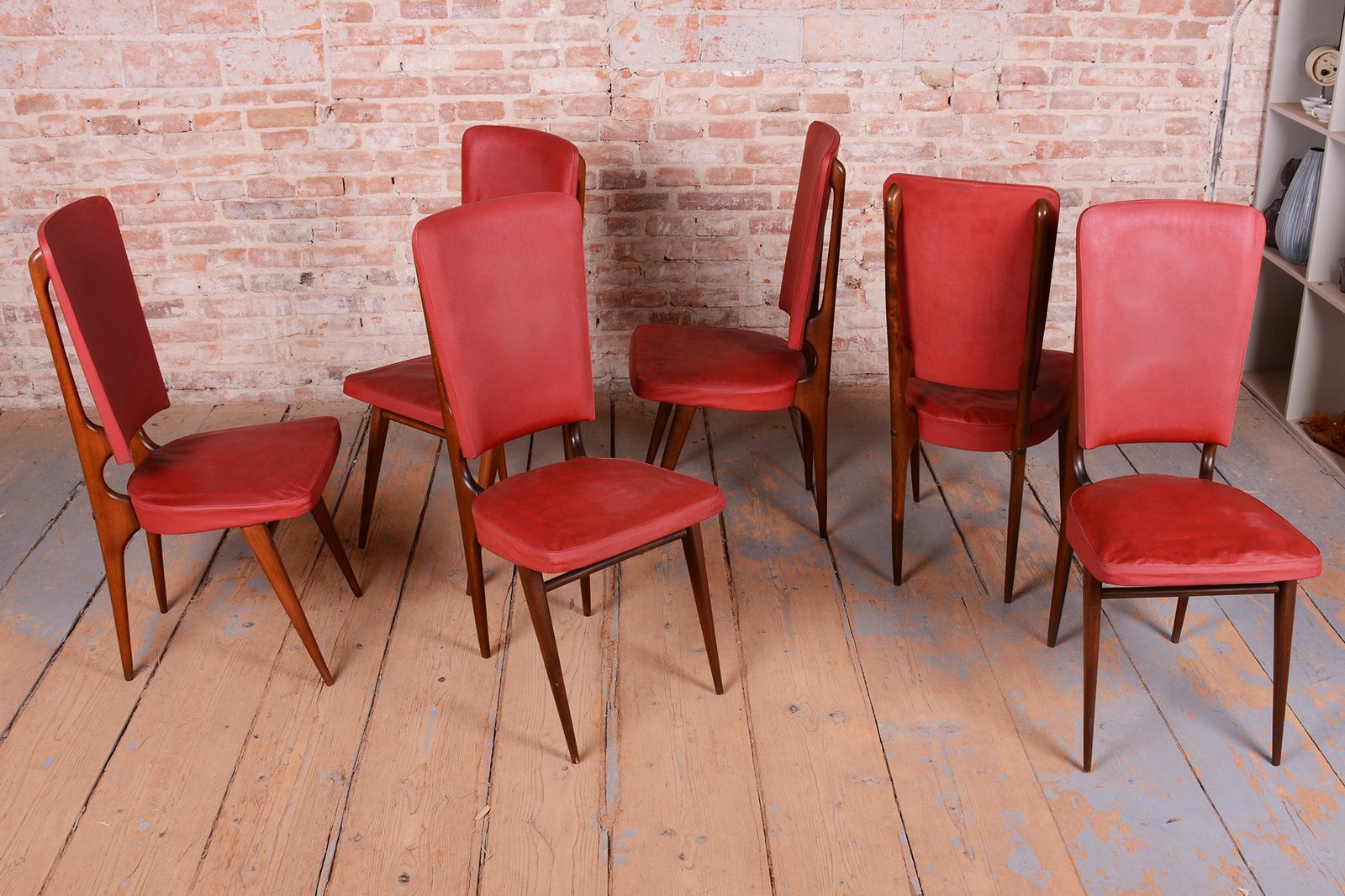 Six Original Art Deco Chairs, By Jules Leleu For Stella, Polish, France, 1940s photo furniture