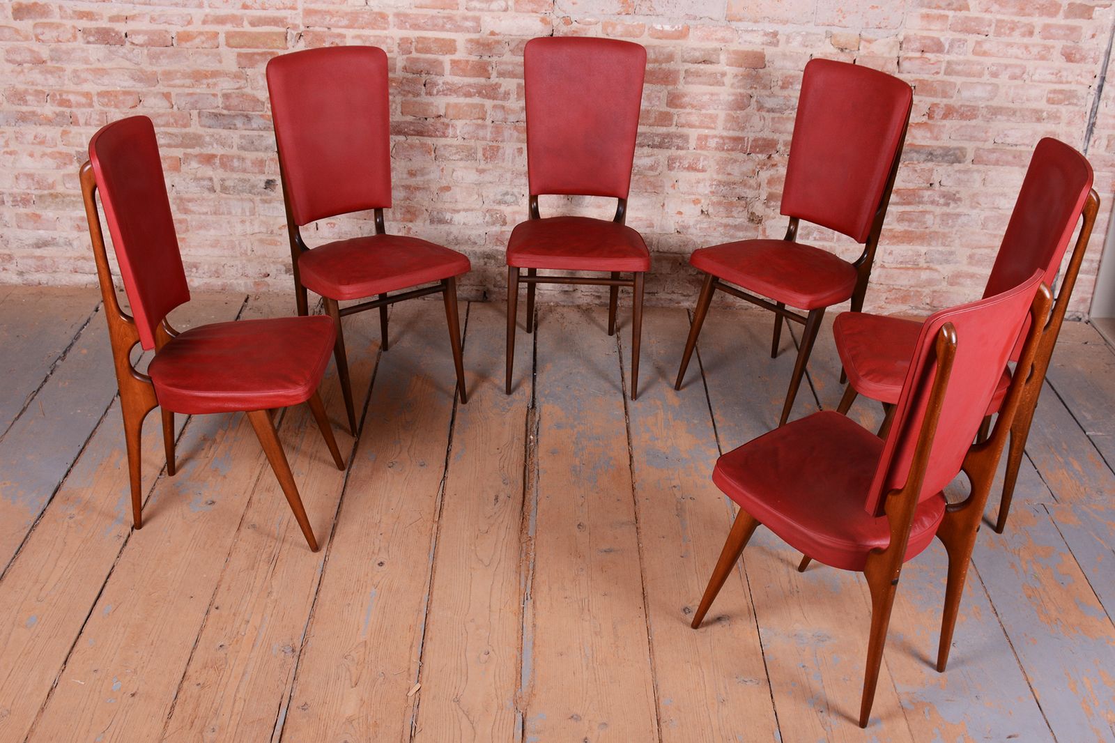 Six Original Art Deco Chairs, By Jules Leleu For Stella, Polish, France, 1940s photo for sale