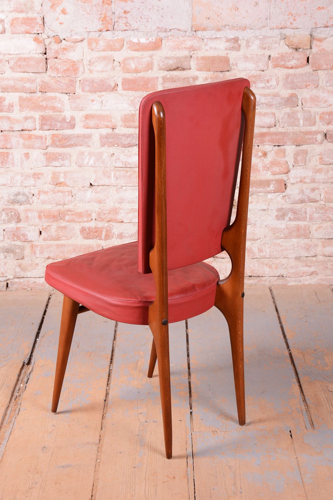 Six Original Art Deco Chairs, By Jules Leleu For Stella, Polish, France, 1940s photo vintage