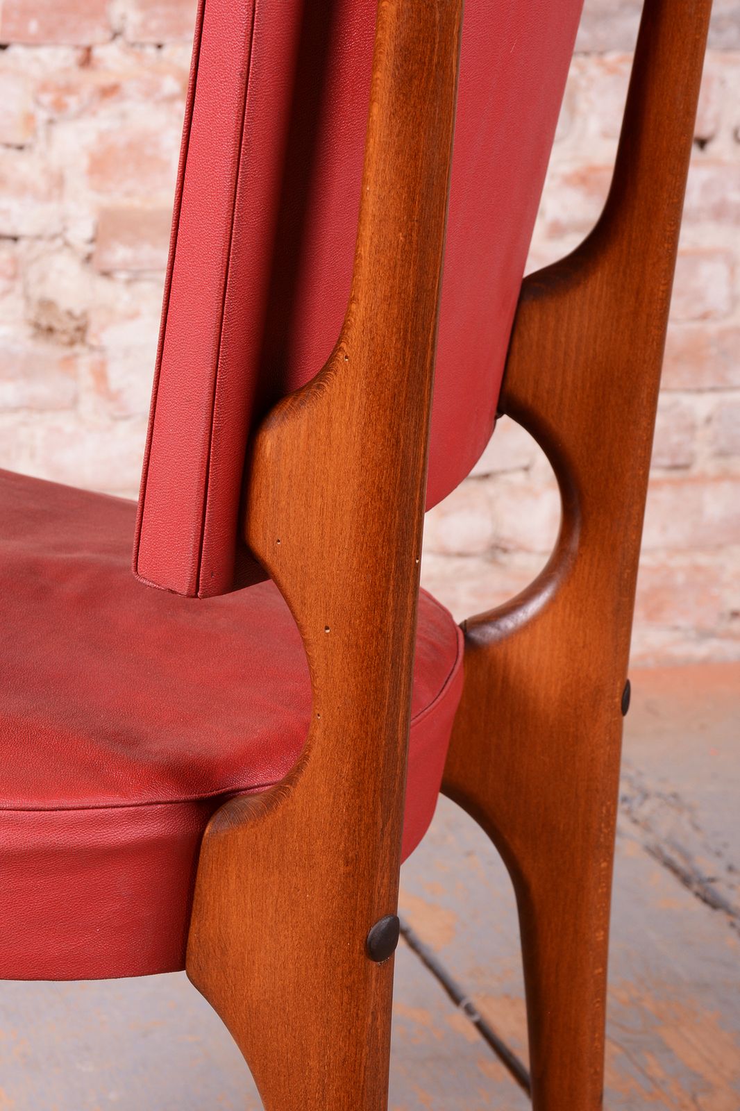 photo for sale Six Original Art Deco Chairs, By Jules Leleu For Stella, Polish, France, 1940s