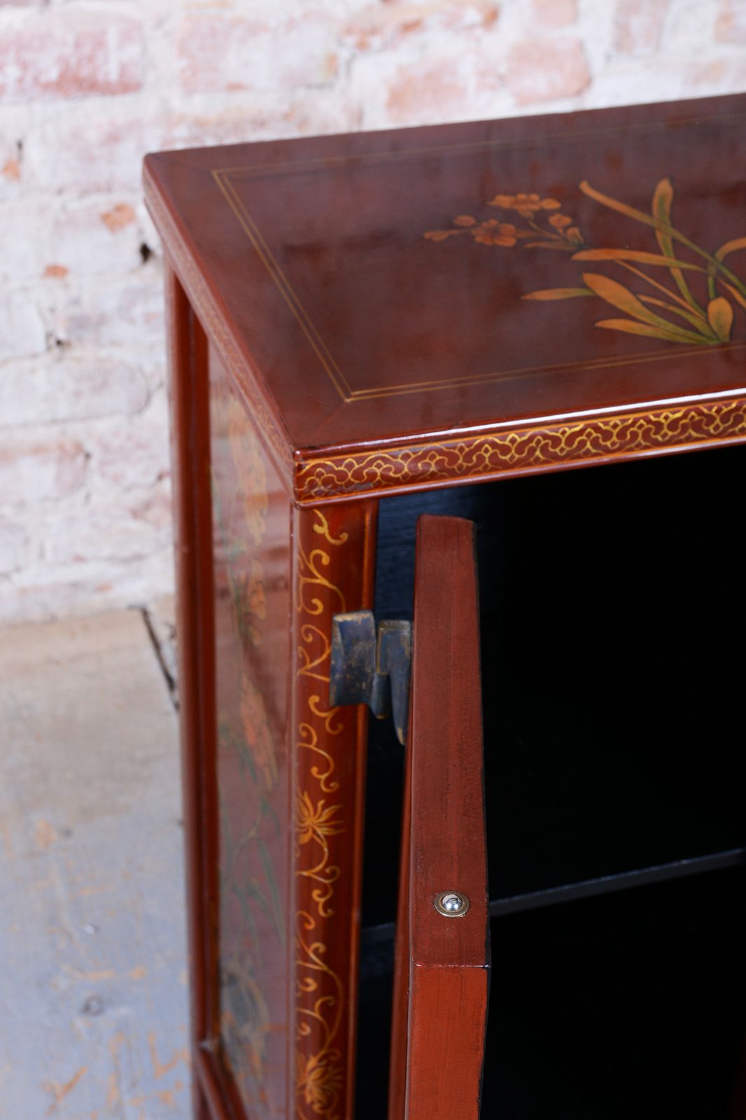 650.0 Original Asian Style Small Cabinet, Wood, Lacquer, Paint, China, 1850s photo