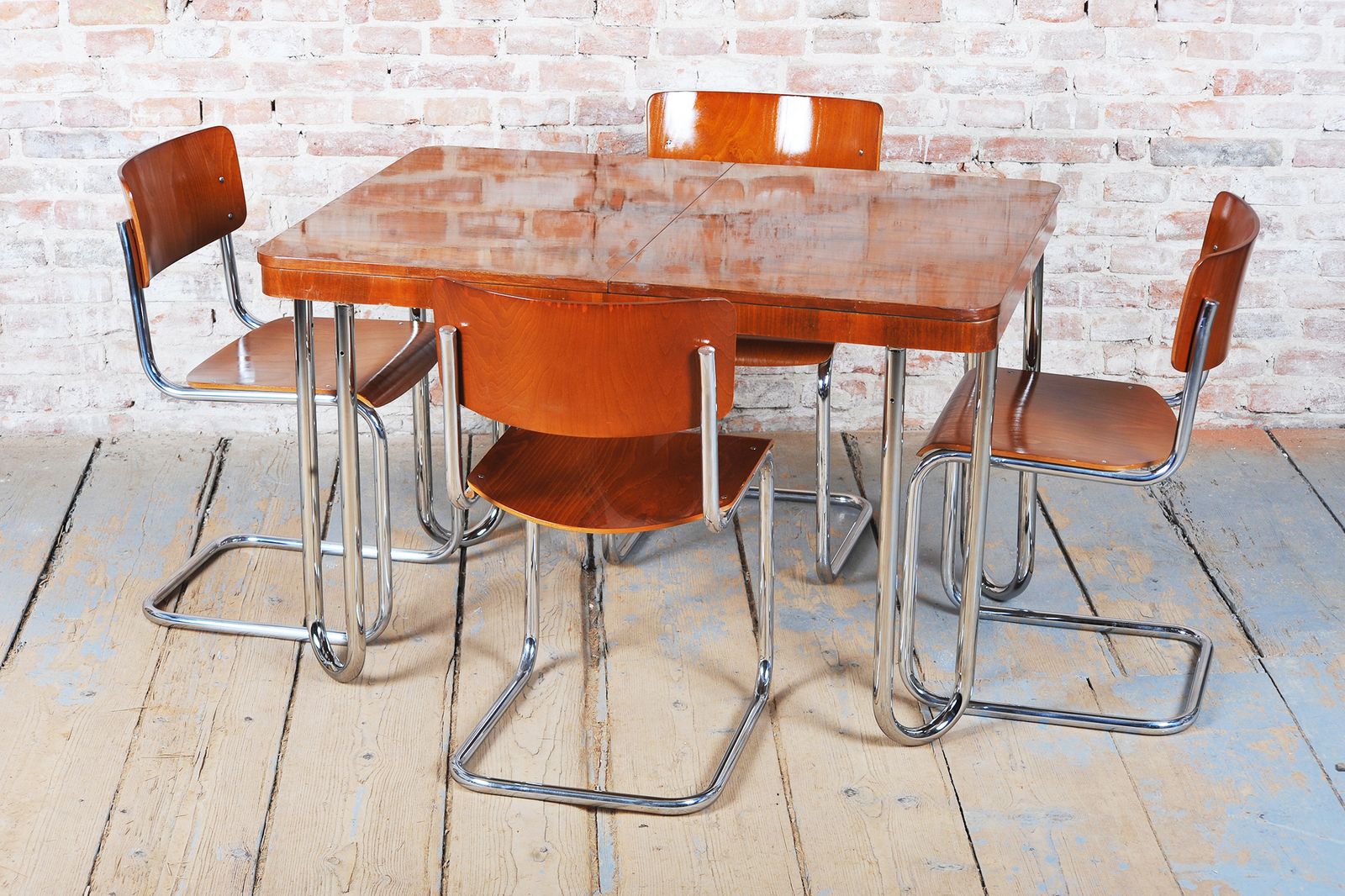 Restored Bauhaus Foling Table, By J. Halabala, Up Zavody, Oak, Czech, 1930s photo Furniture