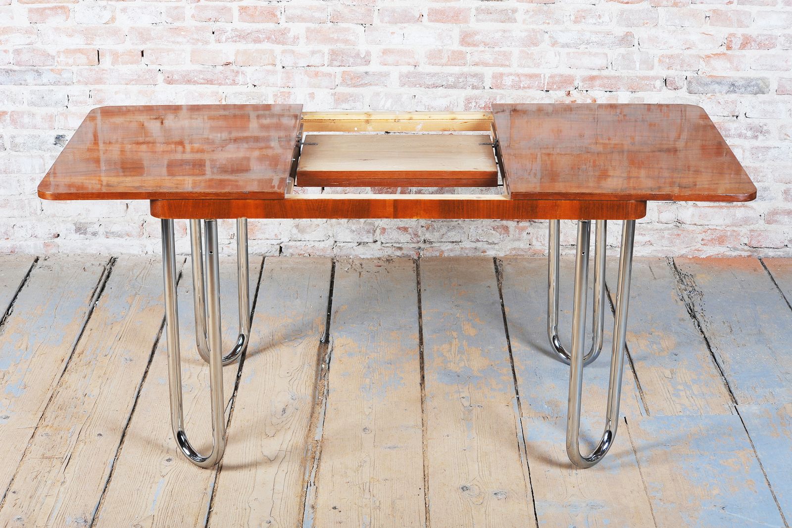 Restored Bauhaus Foling Table, By J. Halabala, Up Zavody, Oak, Czech, 1930s photo 2150.0
