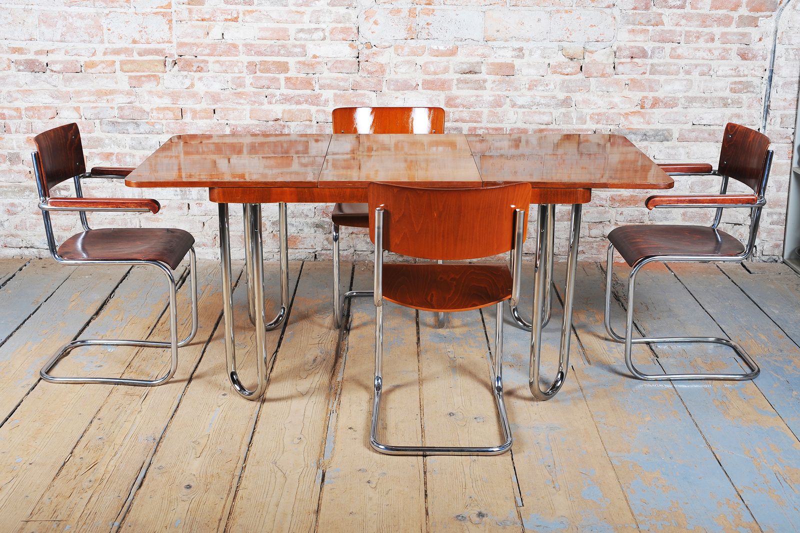 photo buy Restored Bauhaus Foling Table, By J. Halabala, Up Zavody, Oak, Czech, 1930s