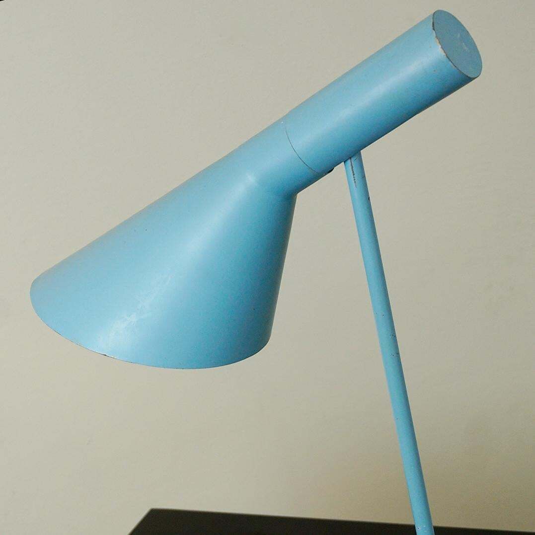 photo for sale Blue Aj Table Lamp By Arne Jacobsen For Louis Poulsen Denmark
