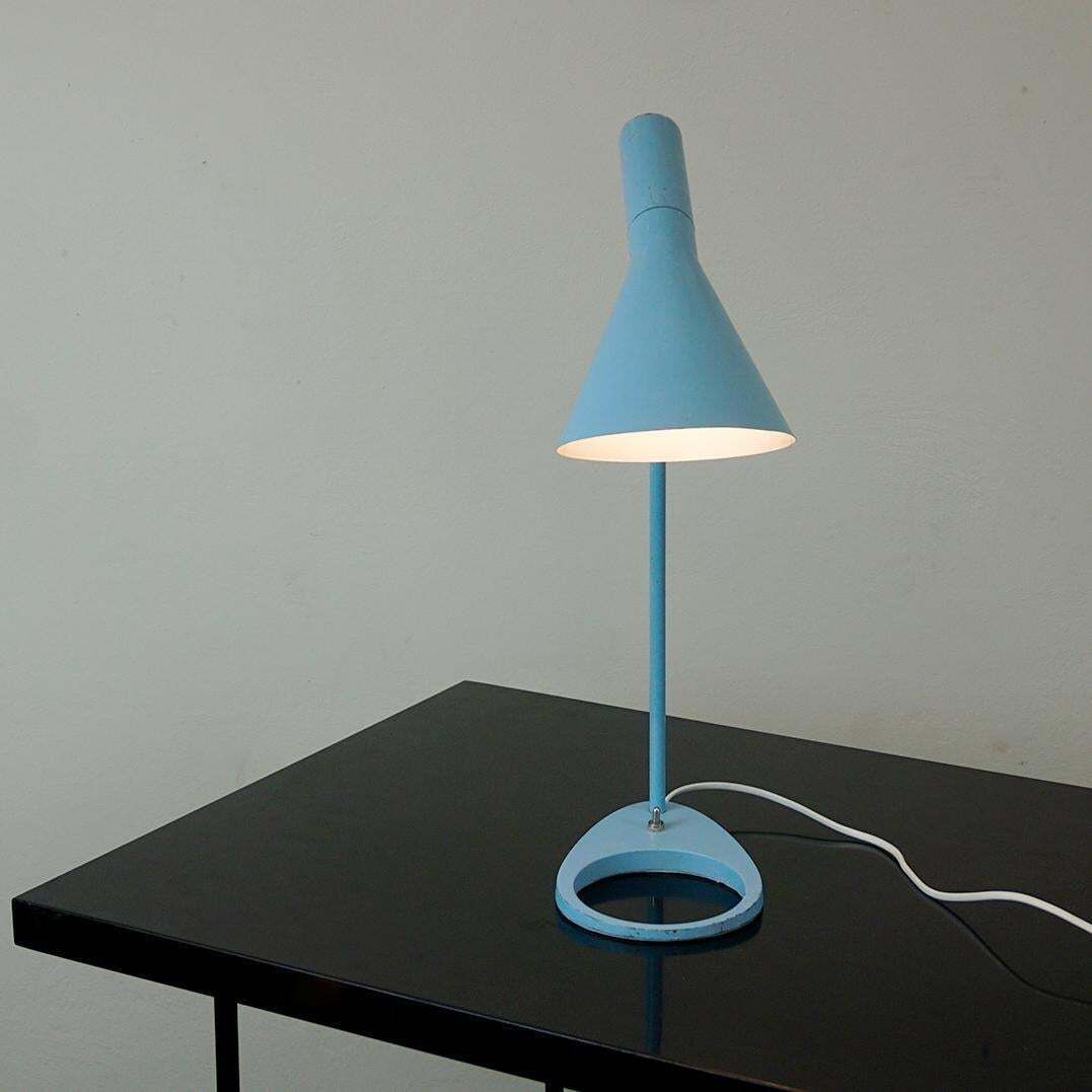 photo buy Blue Aj Table Lamp By Arne Jacobsen For Louis Poulsen Denmark