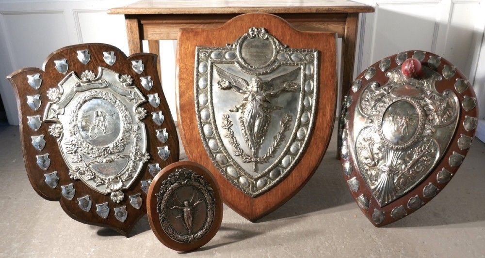 Large Arts And Crafts Shield Trophy With Nike The Goddess Of Victory photo furniture