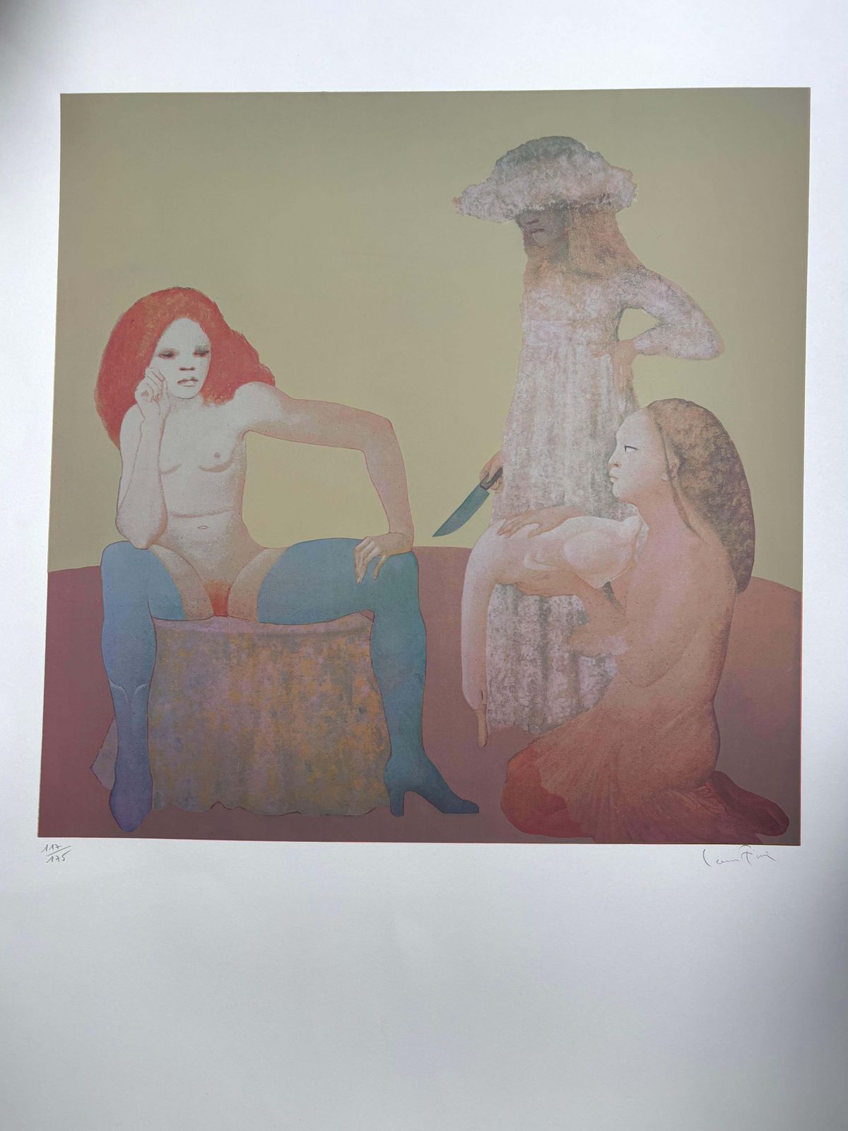 Leonor Finileonor Fini, Three Women, Serigraphy Circa 19701970 photo furniture