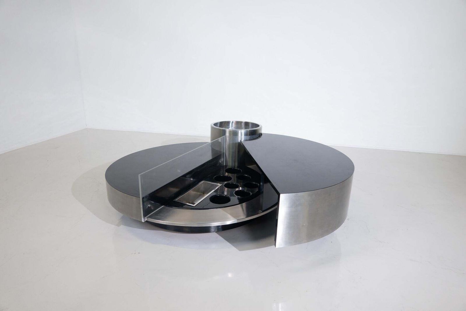 Coffee Table Dry Bar Stainless Steel By Massimo Papiri For Sabot, Italy, 1970s photo 15978.0