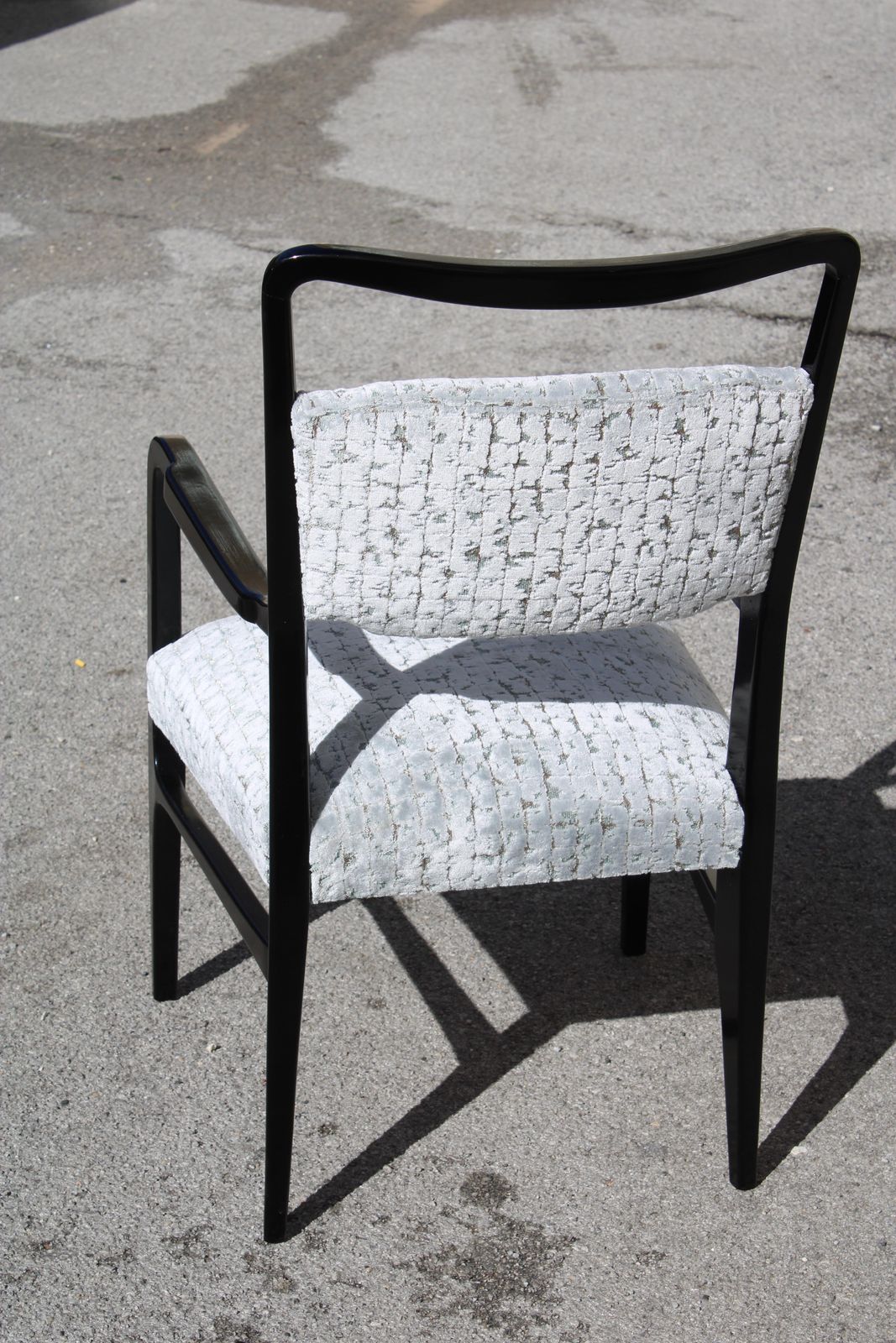 Black Wood And Fabric Desk Chair Italy Vittorio Dassi Gio Ponti Style photo buy