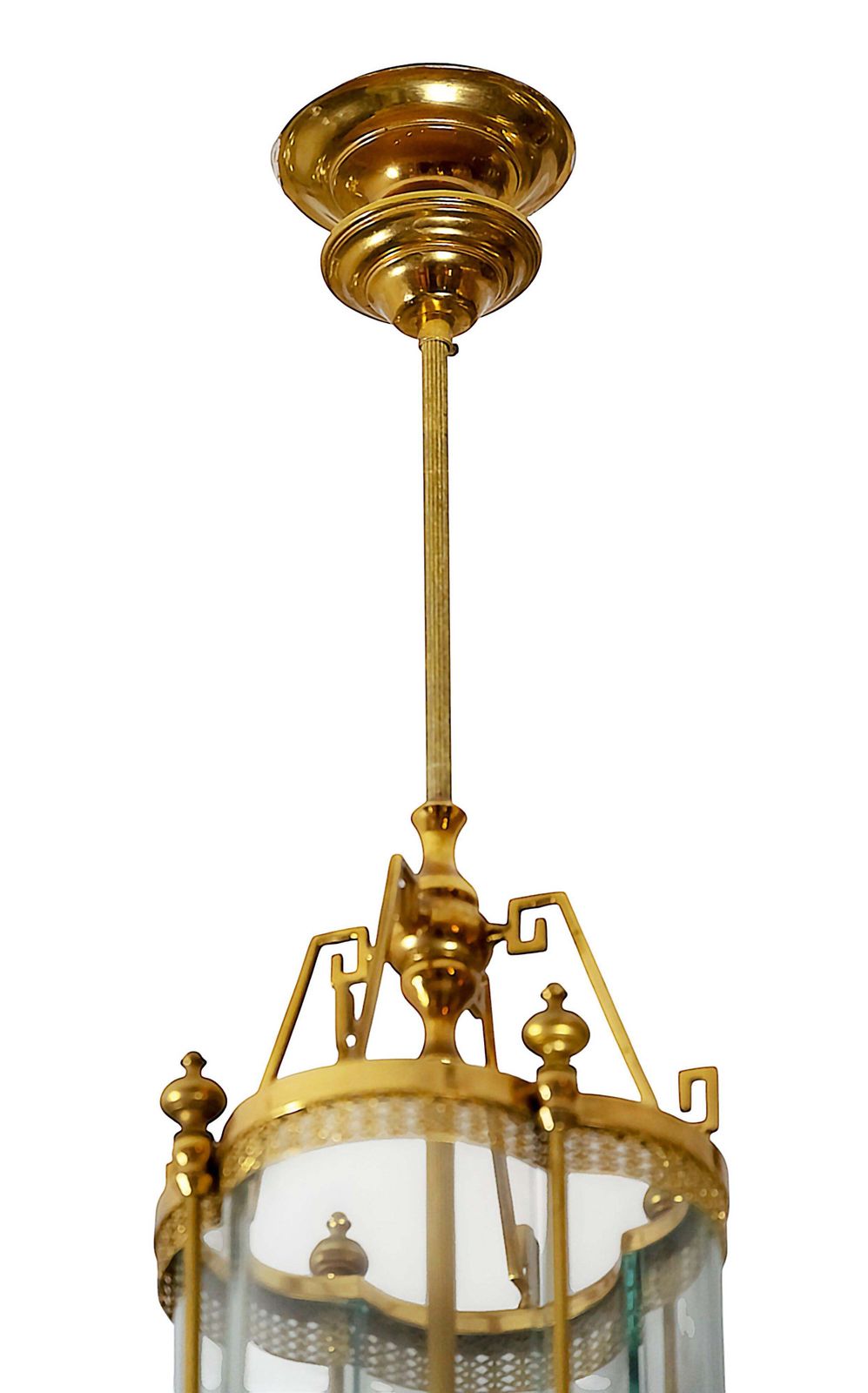 Italian Gilt Metal And Glass Chandelier Lantern photo 1420.0