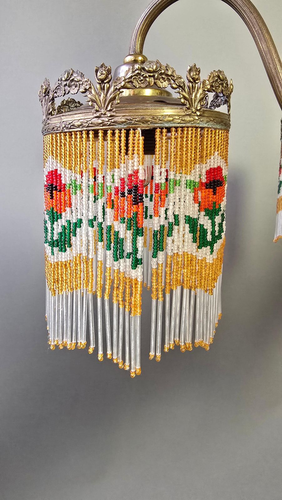 photo buy Beaded Glass Chandelier With Floral Motif