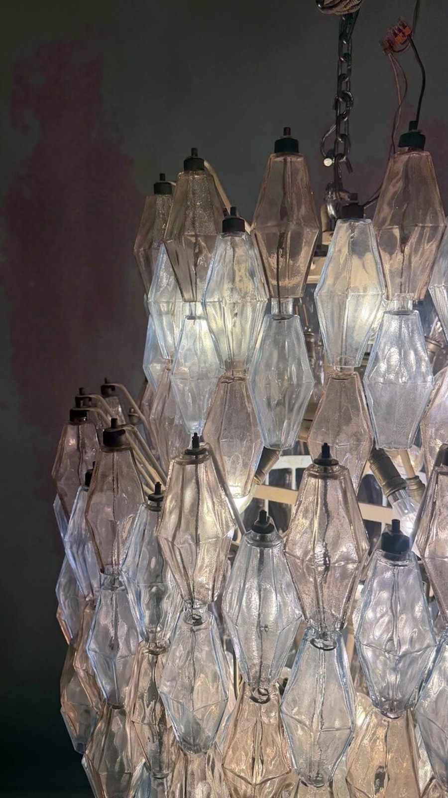 Mid Century Murano Chandelier "Polyhedr" By Carlo Scarpa For Venini, Italy photo for sale