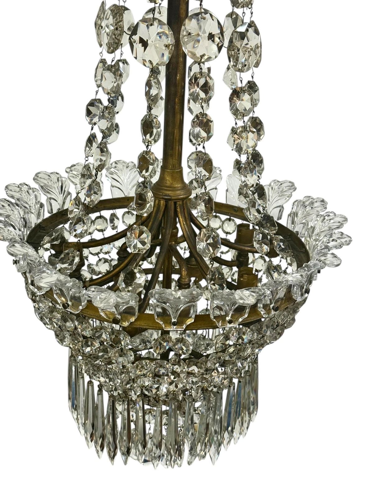 19th Century Gilt Bronze And Crystal Chandelier, Attributed To Baccarat photo 4980.0