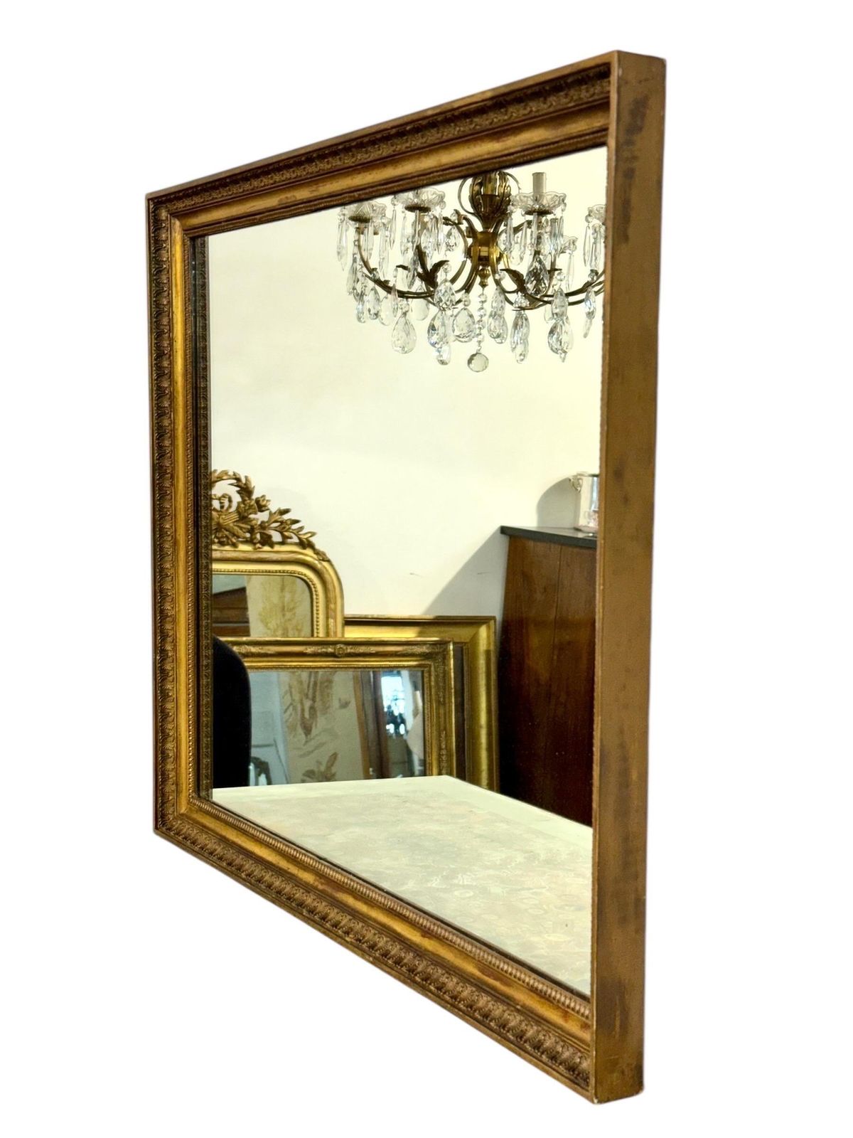 Empire Period Rectangular Giltwood Mirror, France 19th Century photo for sale