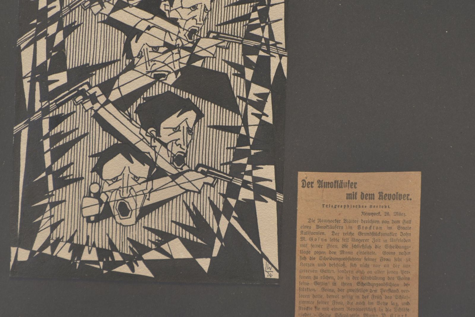 The Gunman With The Revolver, Ink Drawing, 1927 photo for sale