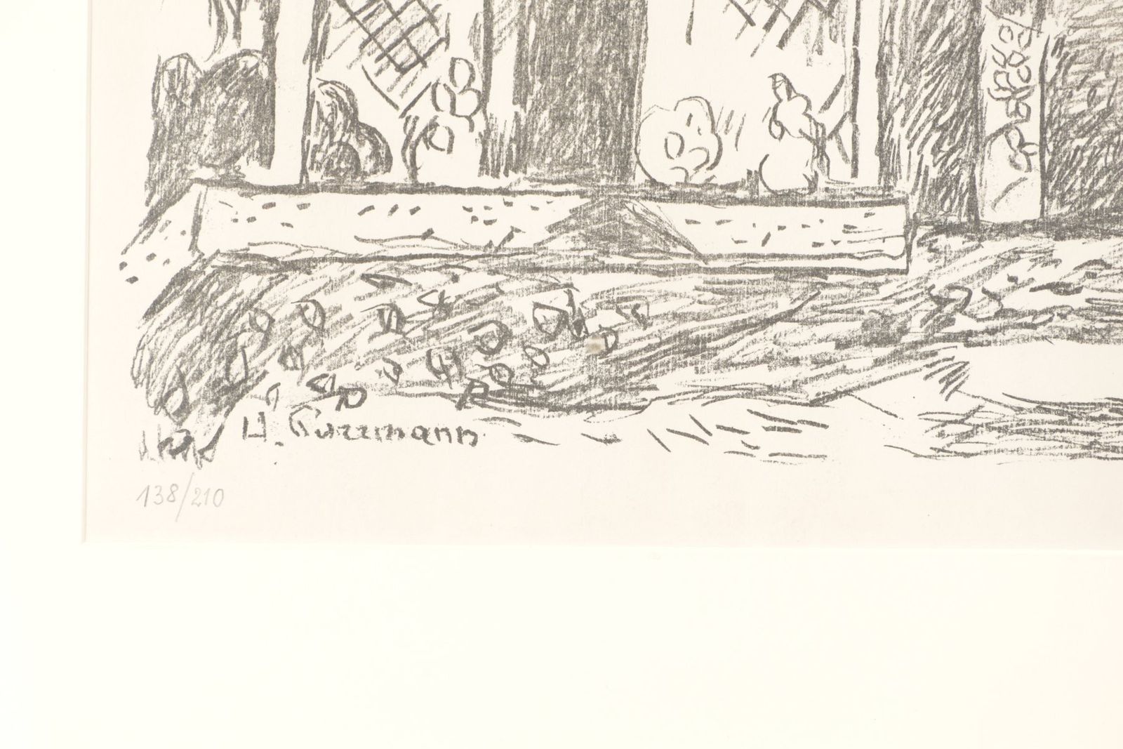 Hans Purrmann, Chapel And Fountain In Levanto, 1965, Lithograph On Vellum photo Art