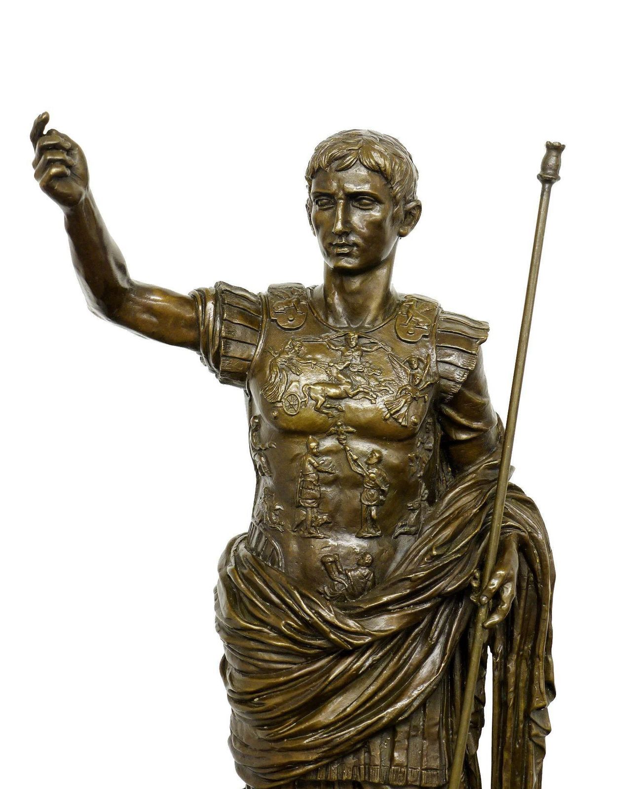 Bronze Statue Of Emperor Augustus, Roman Imperial Sculpture photo Art