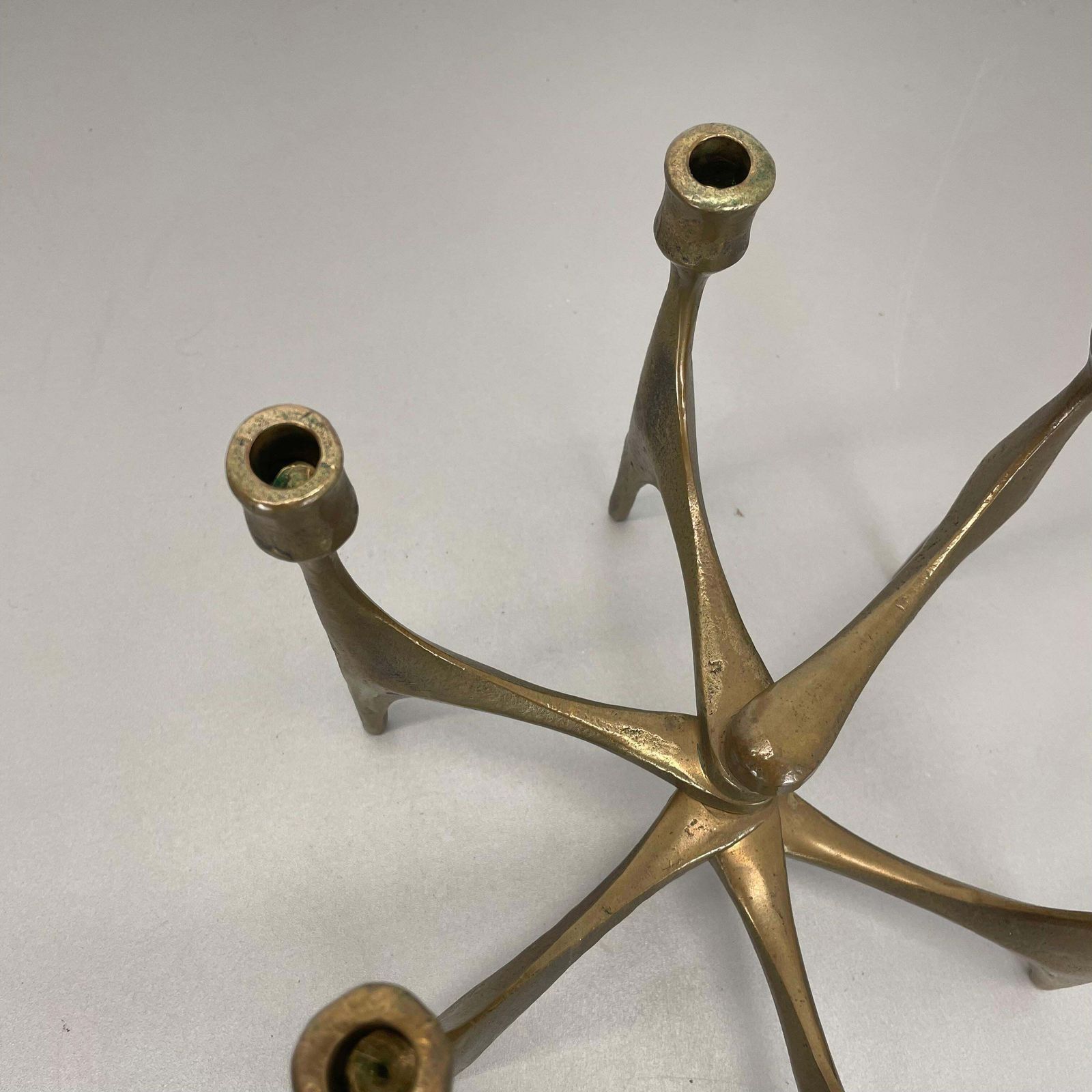 photo for sale Large Midcentury Brutalist Bronze Candleholder By Michael Harjes, Germany, 1960