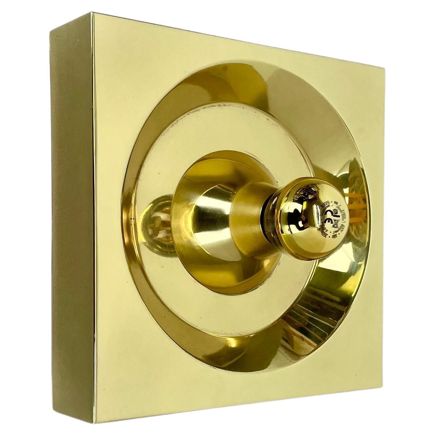 Rare Brass Pop Art Metal Wall Light By Klaus Hempel For Kaiser Leuchten, 1970s