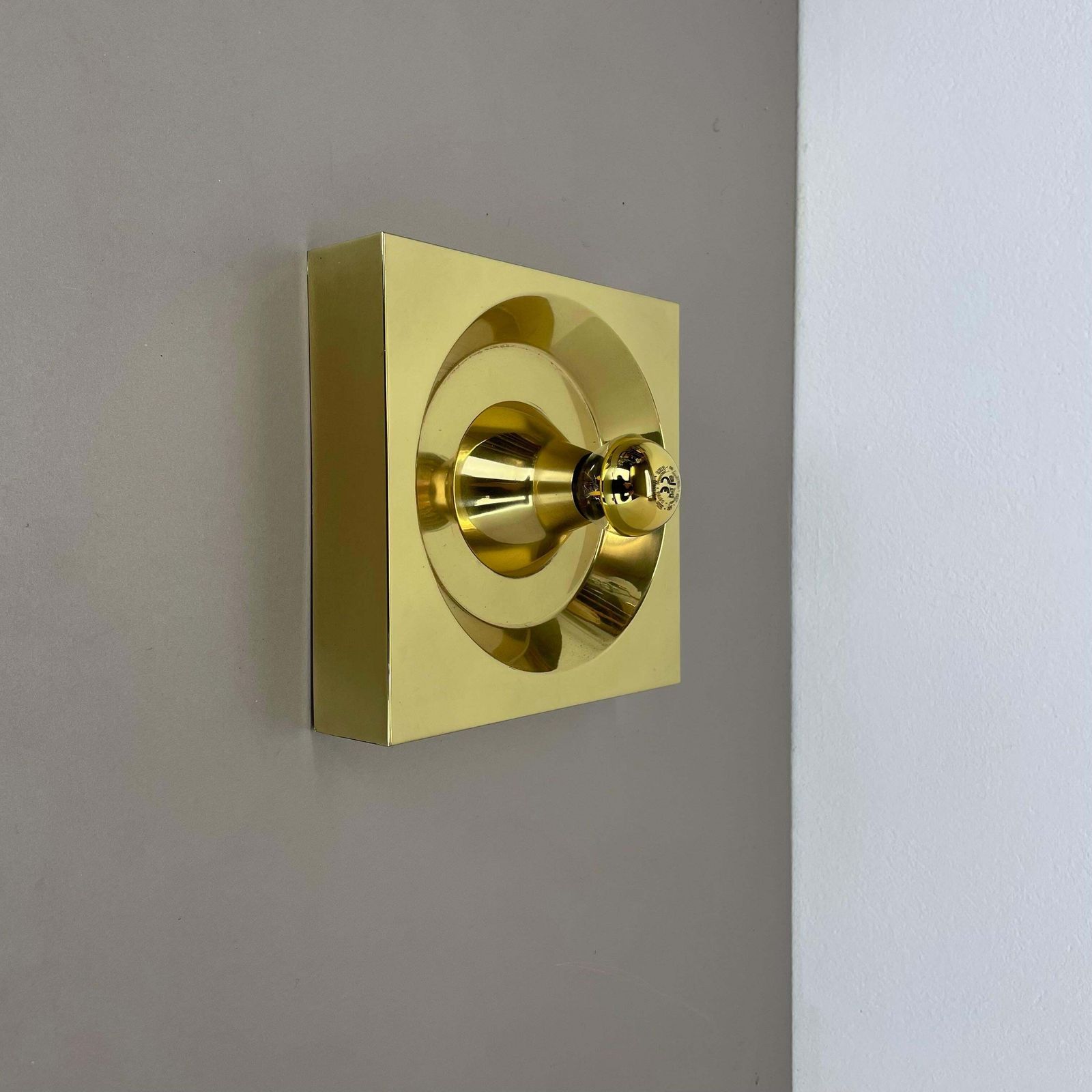 Rare Brass Pop Art Metal Wall Light By Klaus Hempel For Kaiser Leuchten, 1970s photo furniture