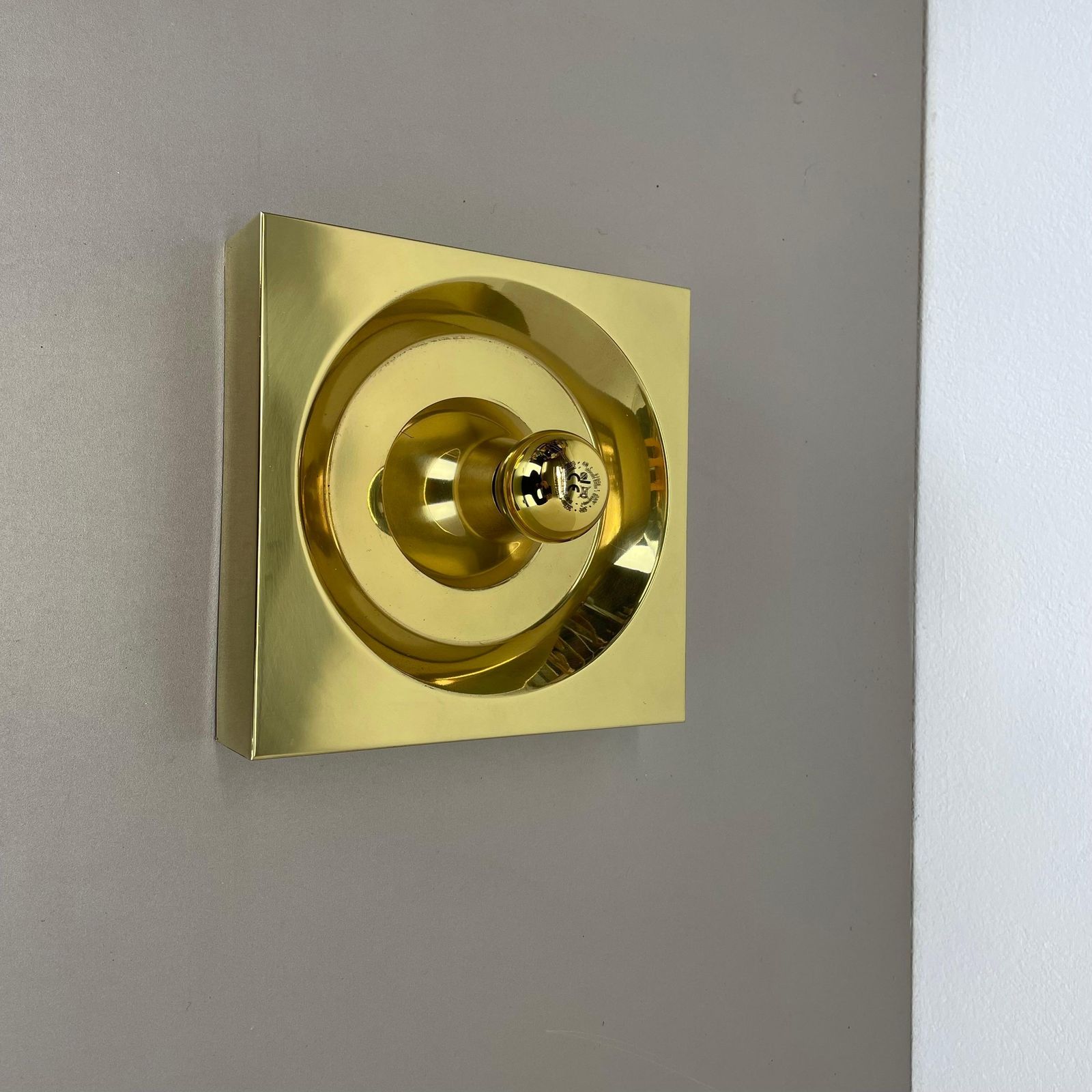 photo for sale Rare Brass Pop Art Metal Wall Light By Klaus Hempel For Kaiser Leuchten, 1970s