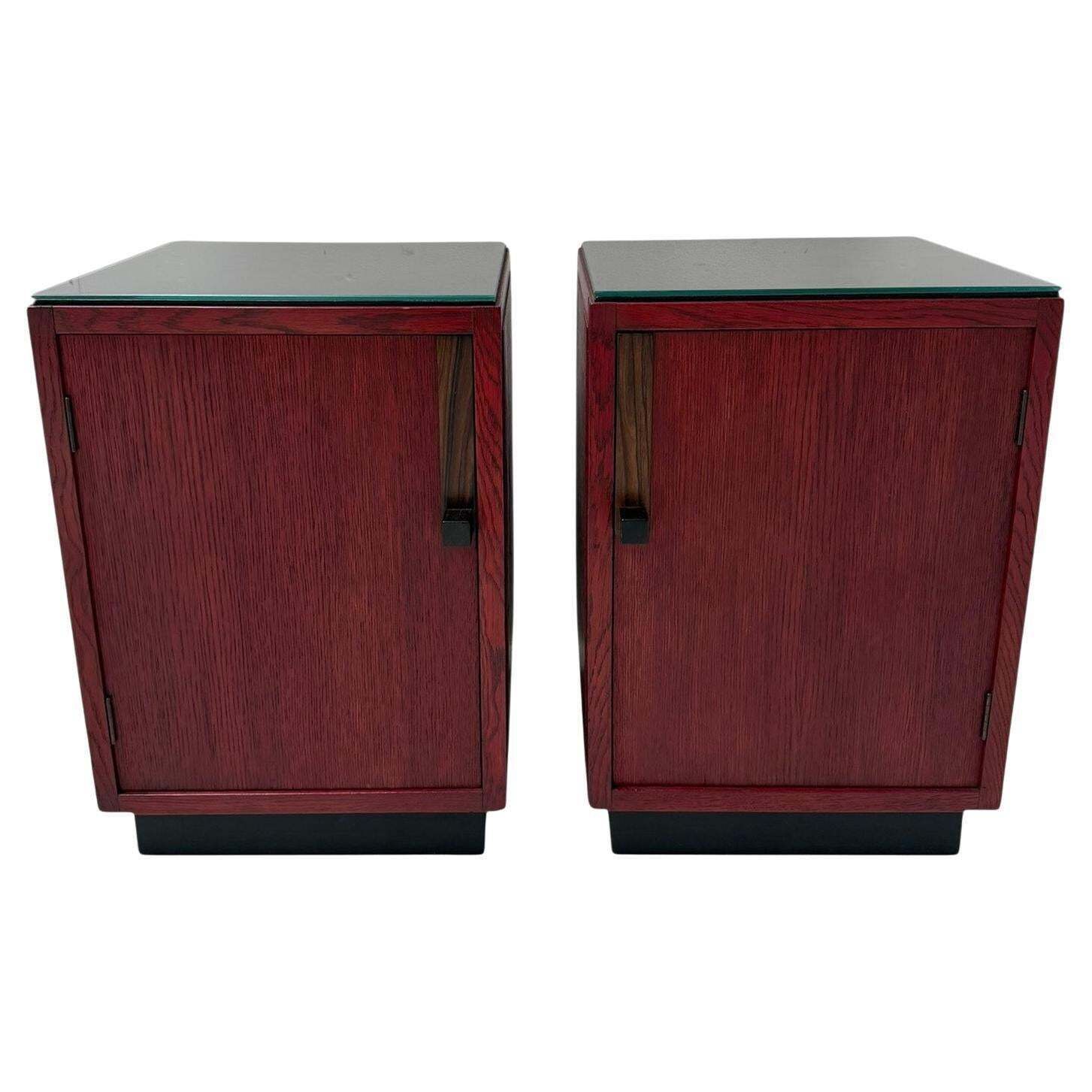 Two Art Deco Modernist Nightstands By A.H. Jansen For L.O.V. Oosterbeek, 1920s