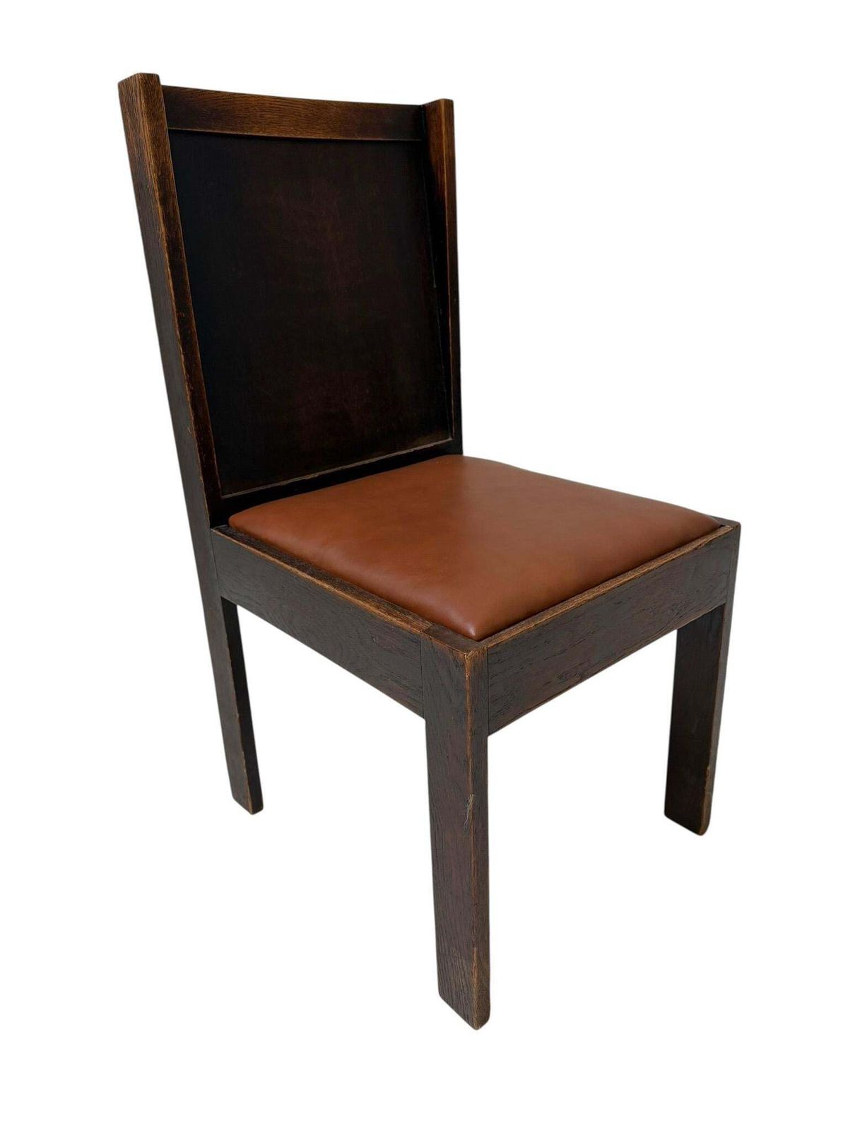 Art Deco Modernist Side Chair With Leather Seat, 1930s photo Furniture