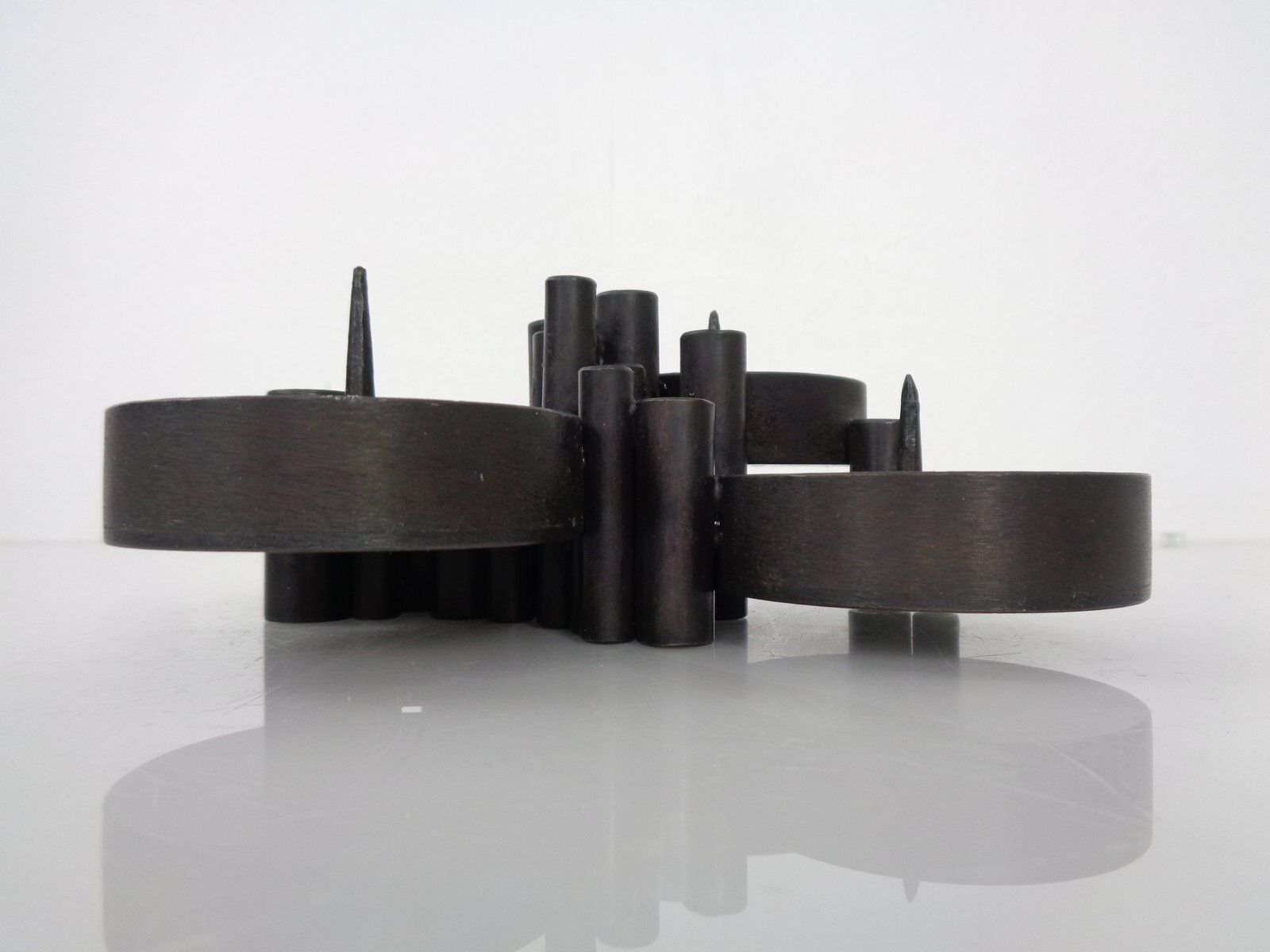 Brutalist Bronze Candleholder By Manfred Bergmeister For Ebersberg, Germany, 1960s photo vintage