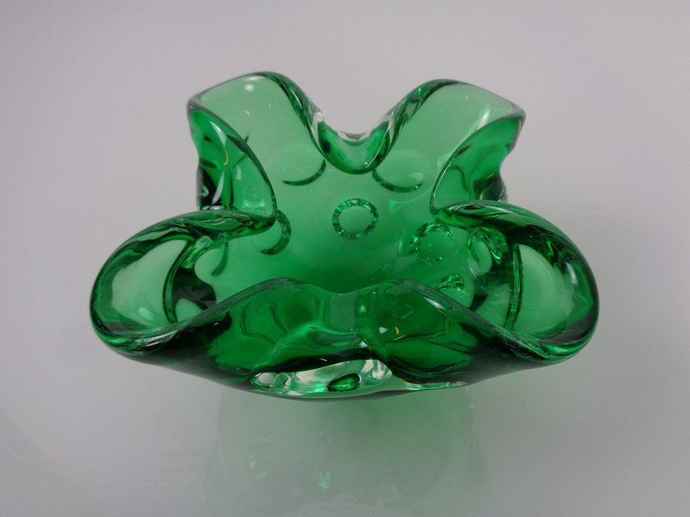 photo for sale Green Sommerso Murano Glass Ashtray, Italy, 1960s