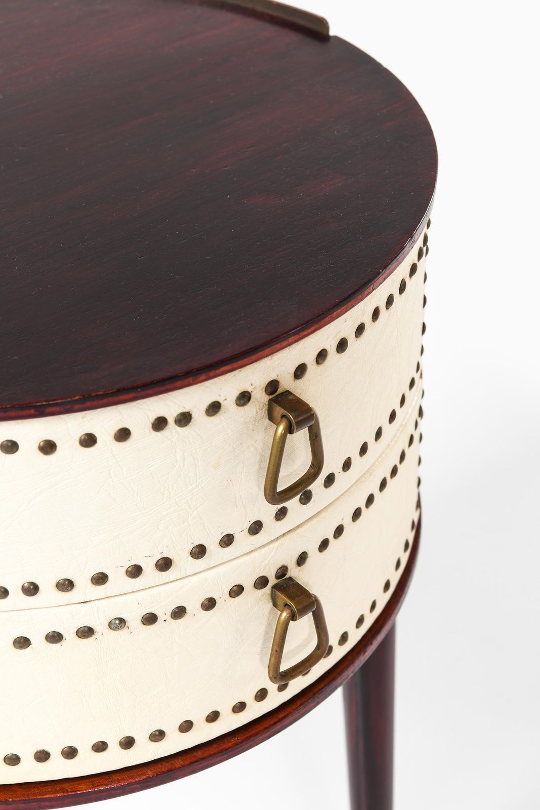 Set Of 2 Bedside Tables In Brass And Mahogany By Halvdan Pettersson, 1950s photo furniture
