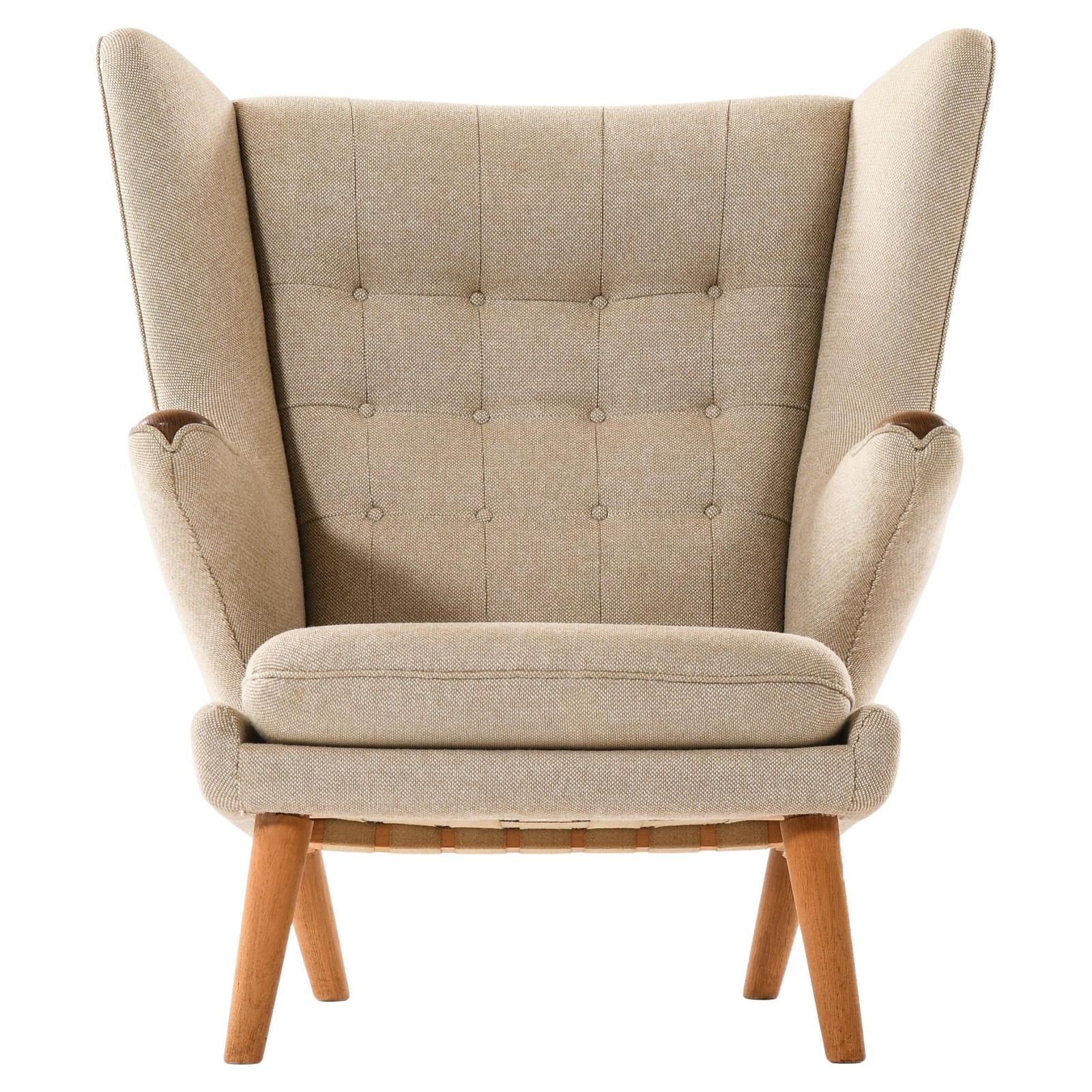 Easy Chair In Wool And Oak By Hans Wegner, 1950s photo furniture