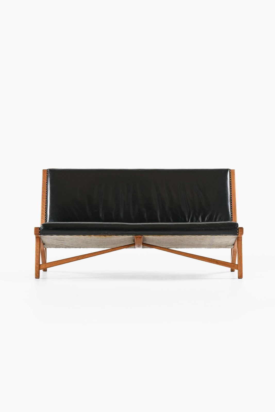 Sofa In Leather And Oak By Hans Wegner, 1949 photo furniture