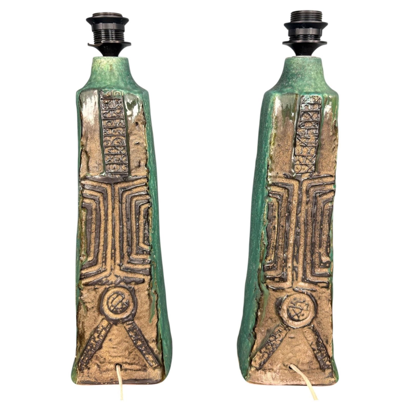 Bernard Rooke Ceramic Table Lamps  Set  England 1960