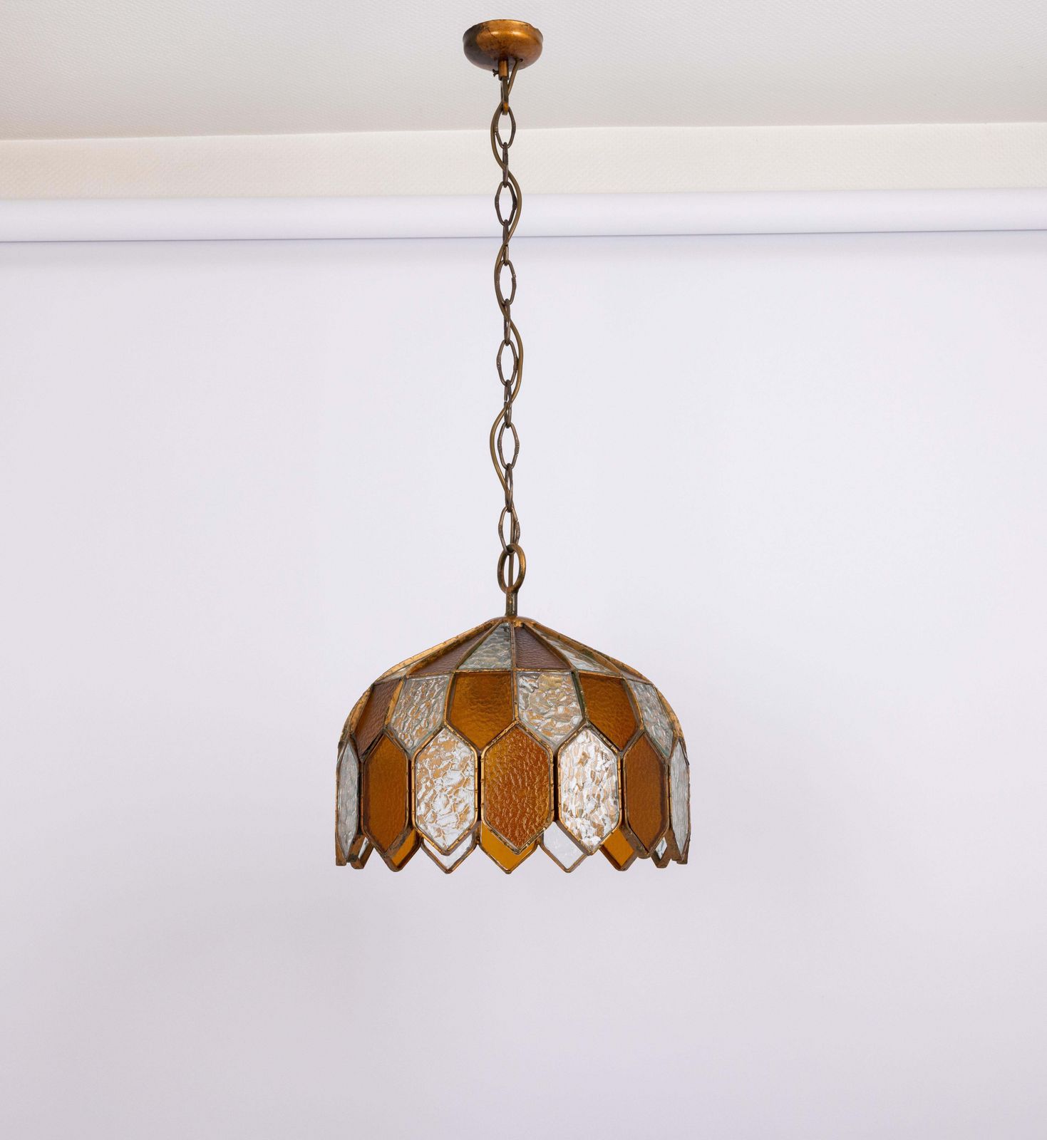 Albano Poliarte Brutalist Pendant Lamp By Longobard, Italy, 1970s photo for sale
